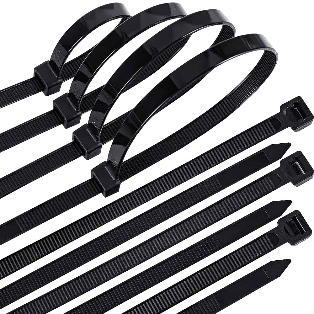 100 BLACK CABLE ZIP TIES Heavy Duty UV Resistant UL 4 6 8 10 12 15 18 24″ & 36″