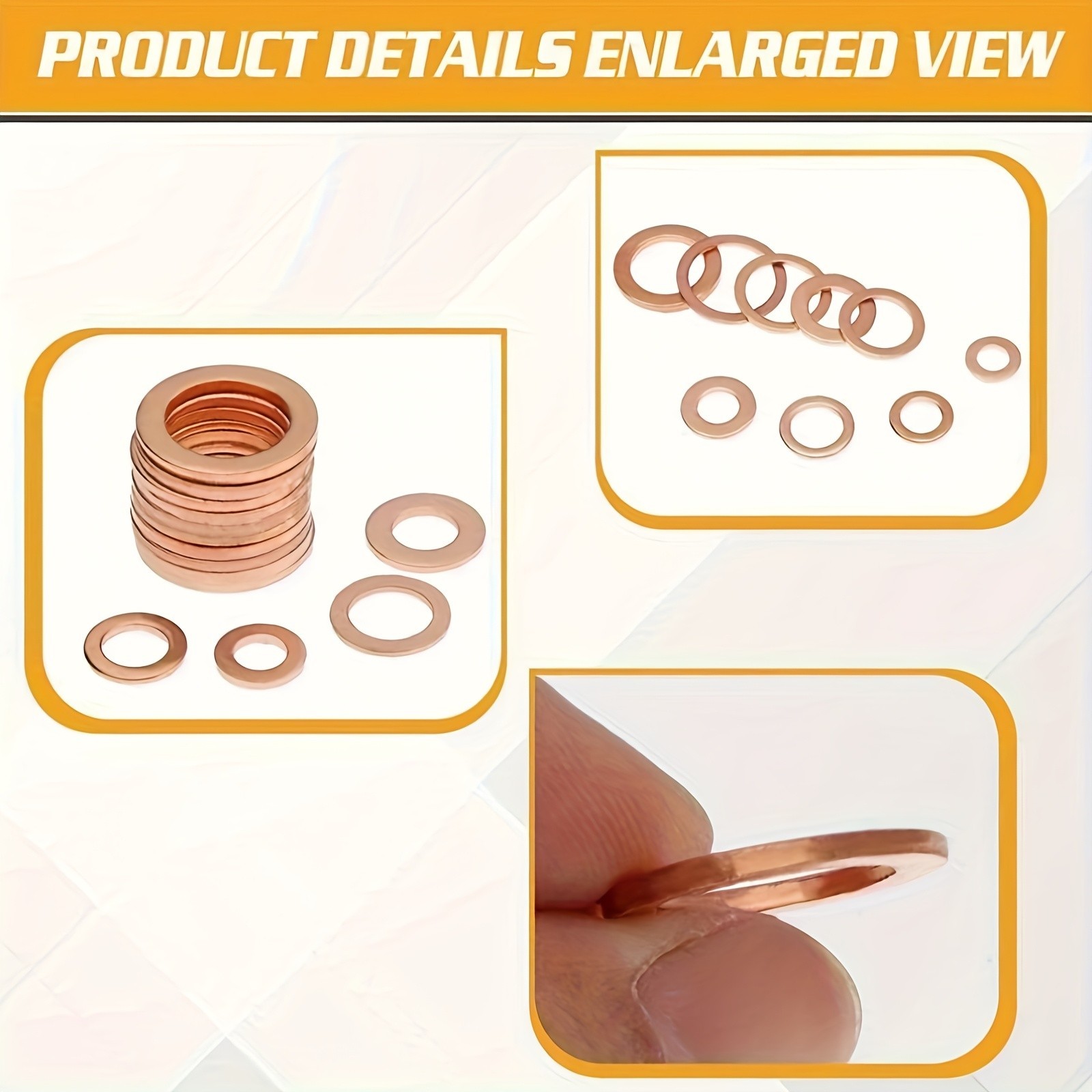 Copper Washer Assortment Kit – Multiple Sizes for Automotive & Mechanical Sealin