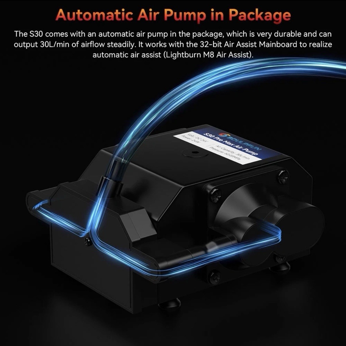 SCULPFUN S30 5W Laser Engraving Cutting Machine w/ Auto Air-assist Kit