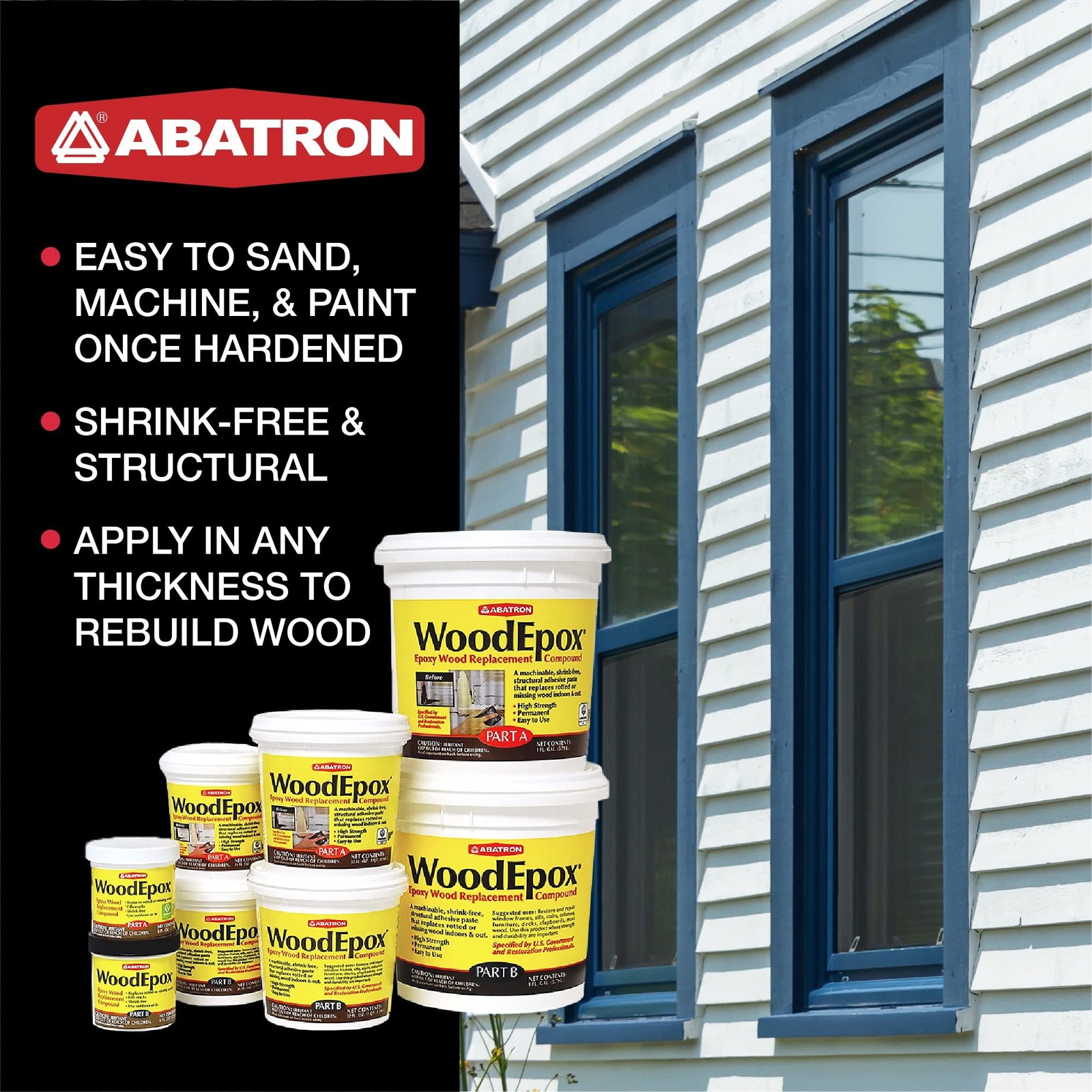 Abatron WoodEpox Kit – 12 oz – 2-Part Structural Epoxy Adhesive Filler – Wood…