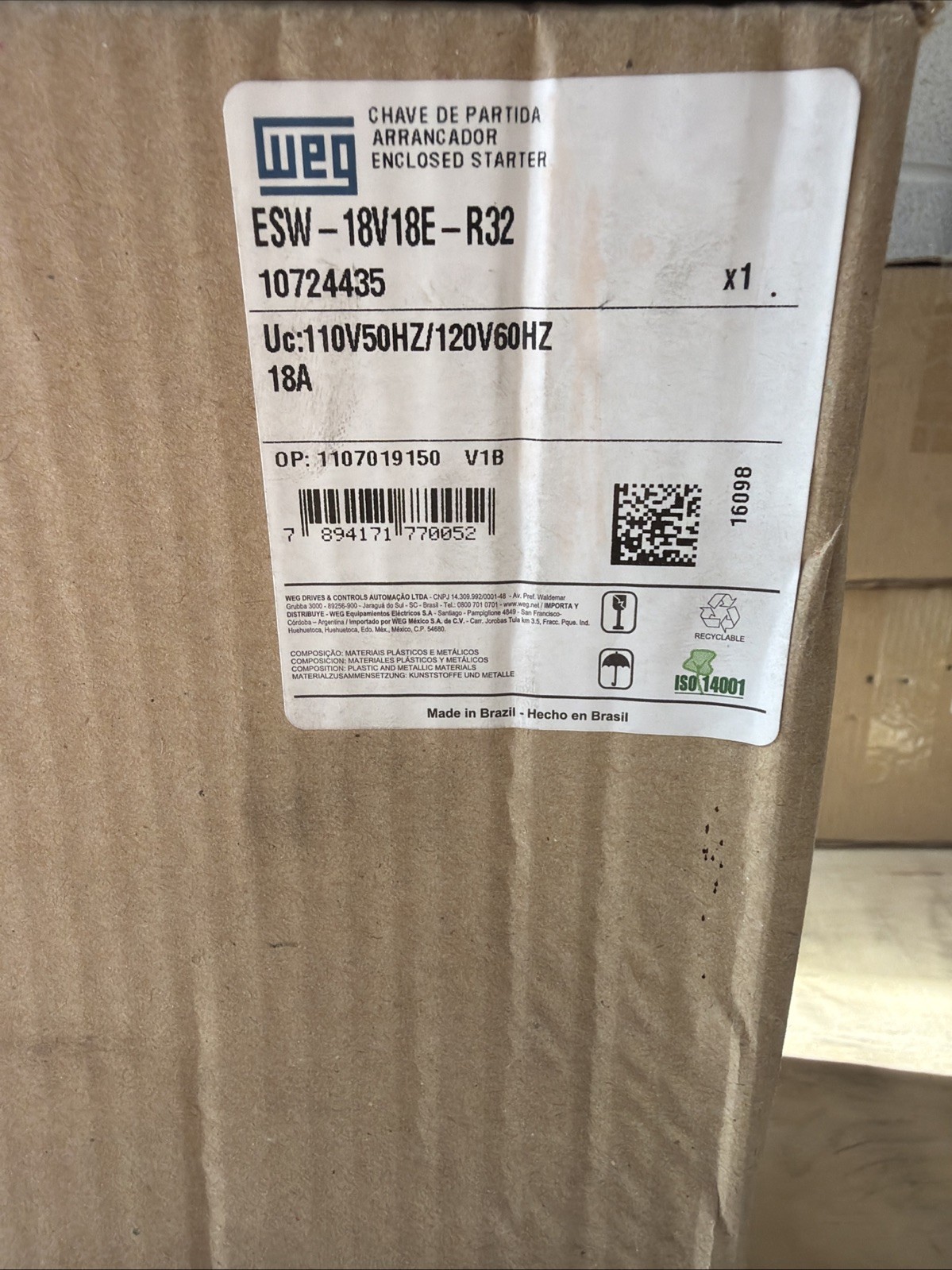 WEG ENCLOSED STARTER