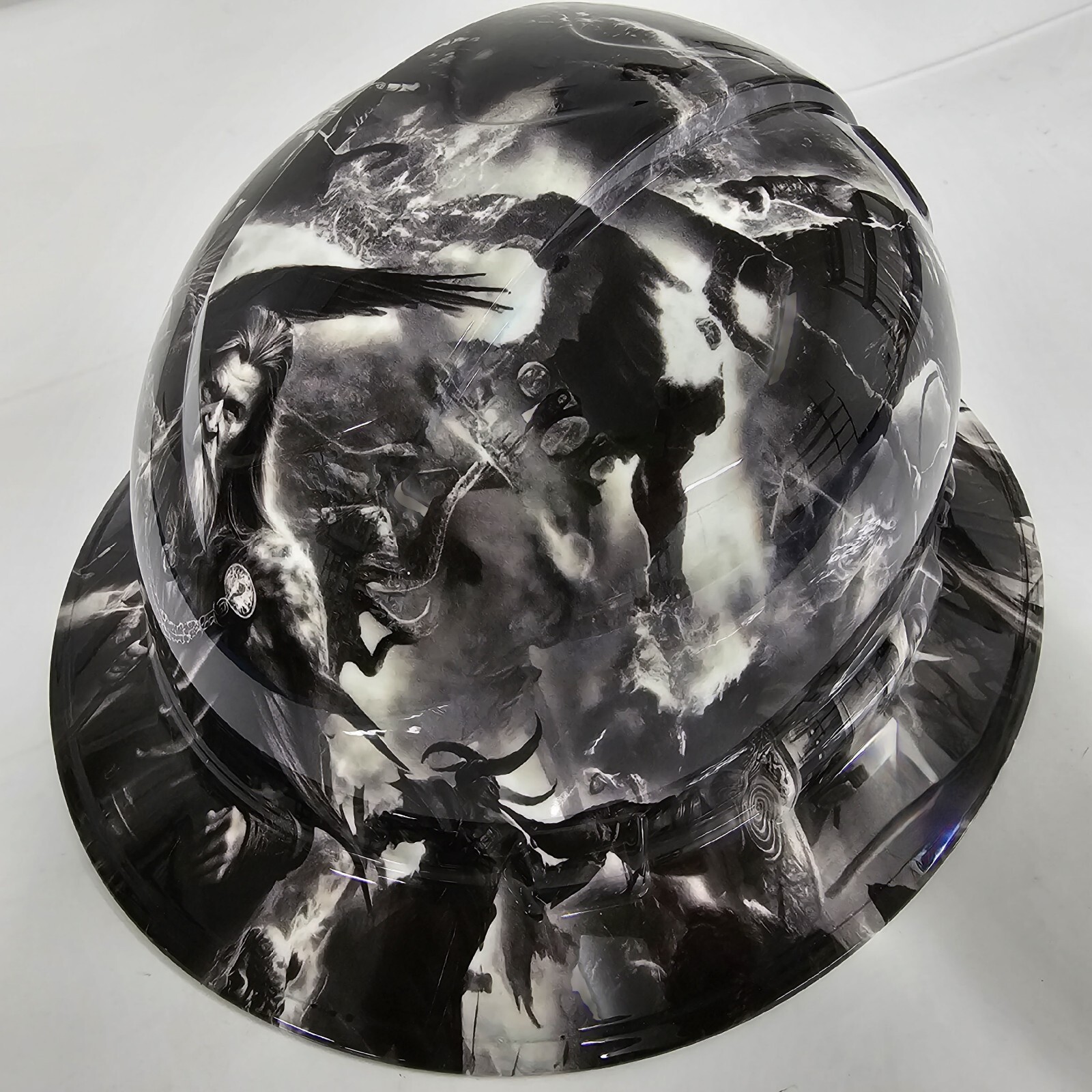 full brim VENTED hard hat custom hydro dipped IN THE VIKING LORD NORSE VIKING
