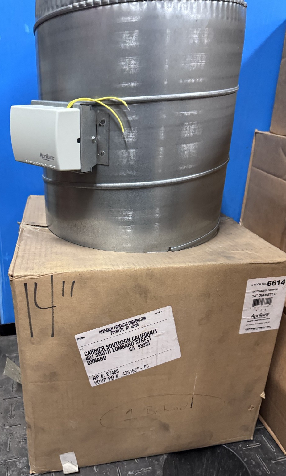 Aprilaire 6614 Motorized 14″ Zone Damper wtih Actuator, 24VAC