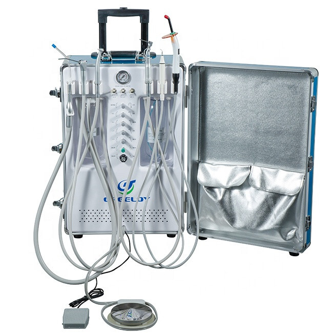 Greeloy GU-P206S Portable Dental Unit with Air Compressor Curing Light Scaler US