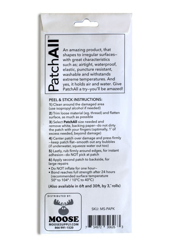 PatchAll Repair Tape Clear Waterproof Patches Vinyl Leather Canvas Seam Sealing