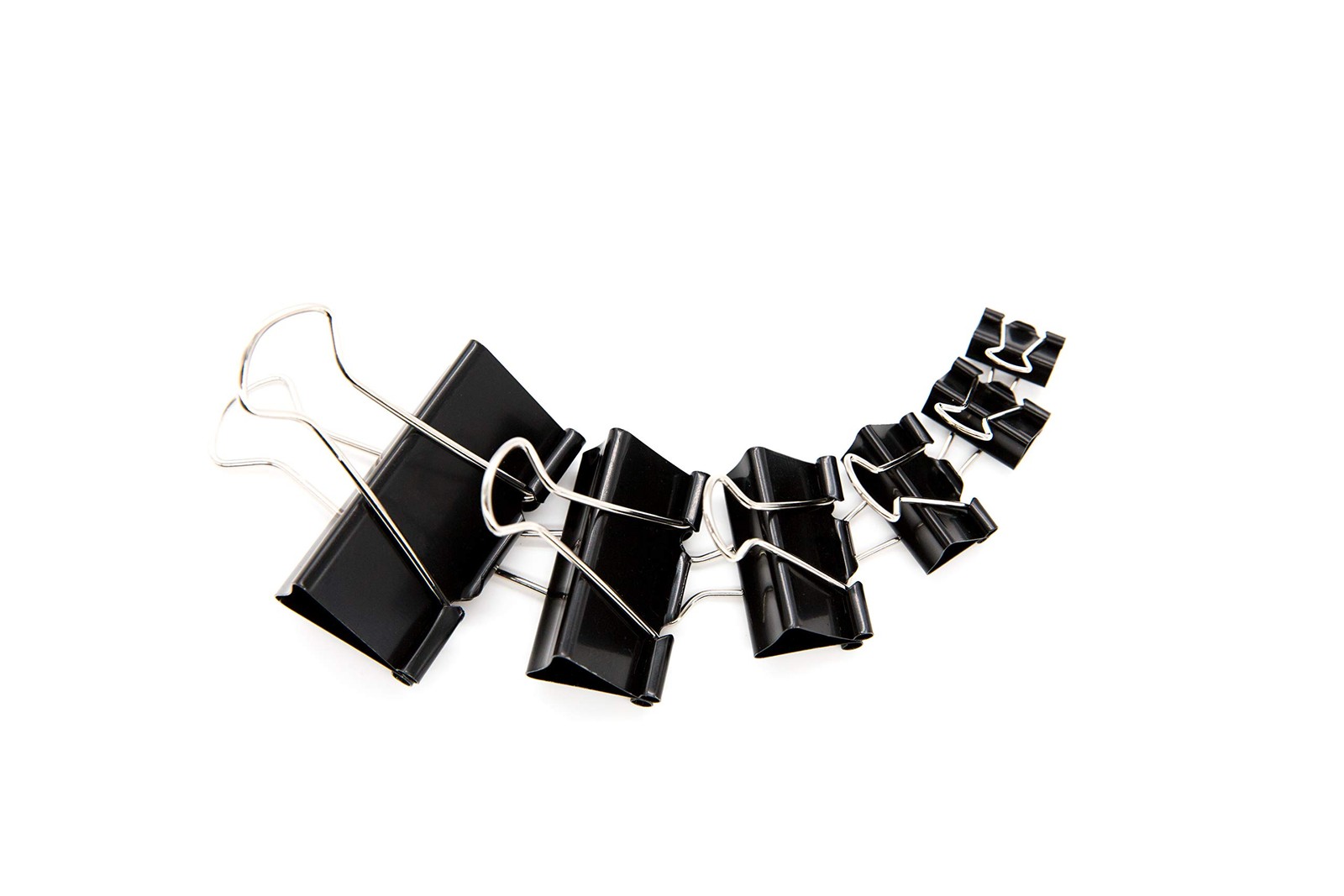DSTELIN Binder Clips Paper Clamps Assorted Sizes 100 Count 6 Sizes, Black