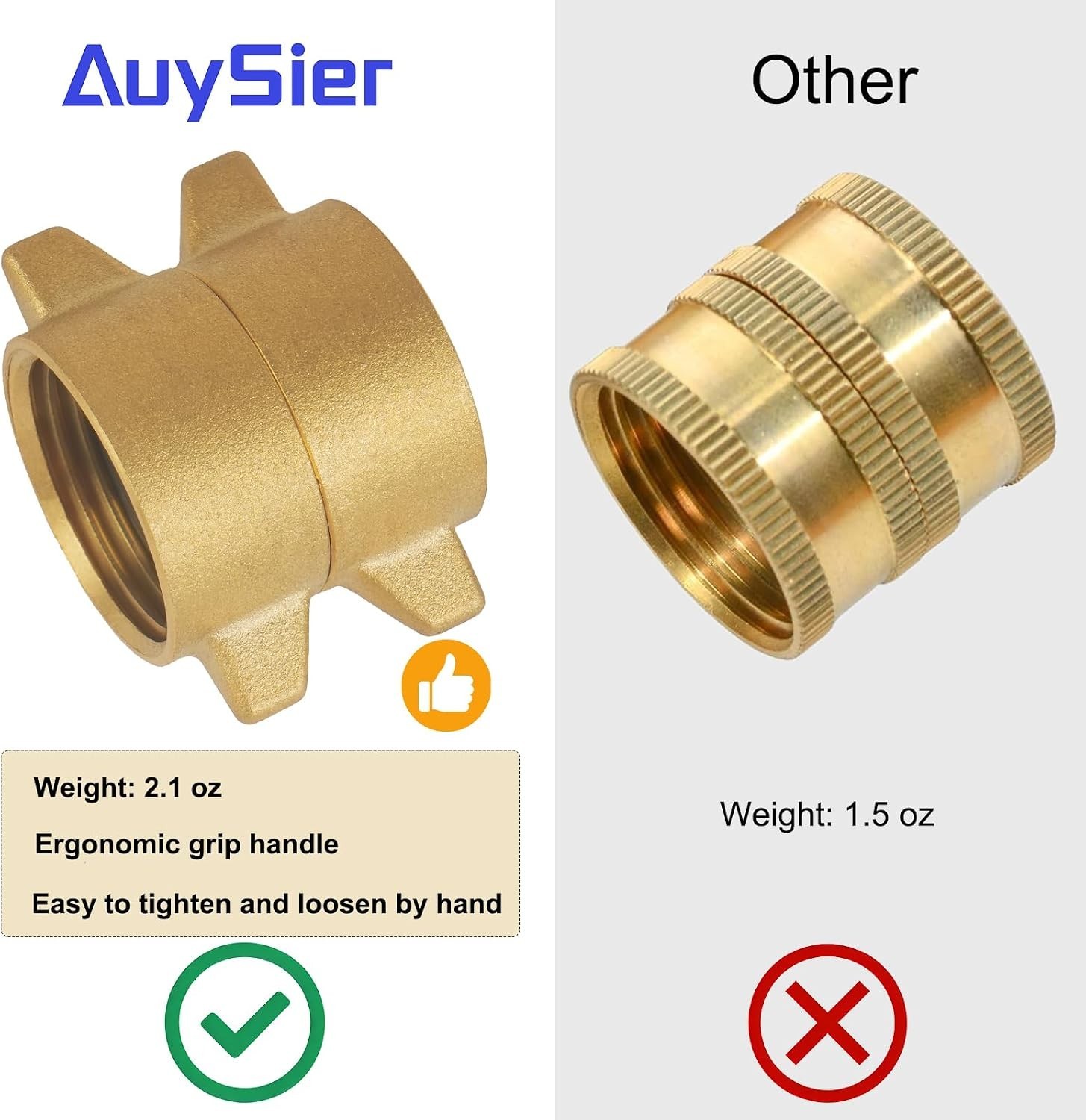 2 Pack Garden Hose Female to Female Hose Adapter with Dual Swivel, Solid Brass,