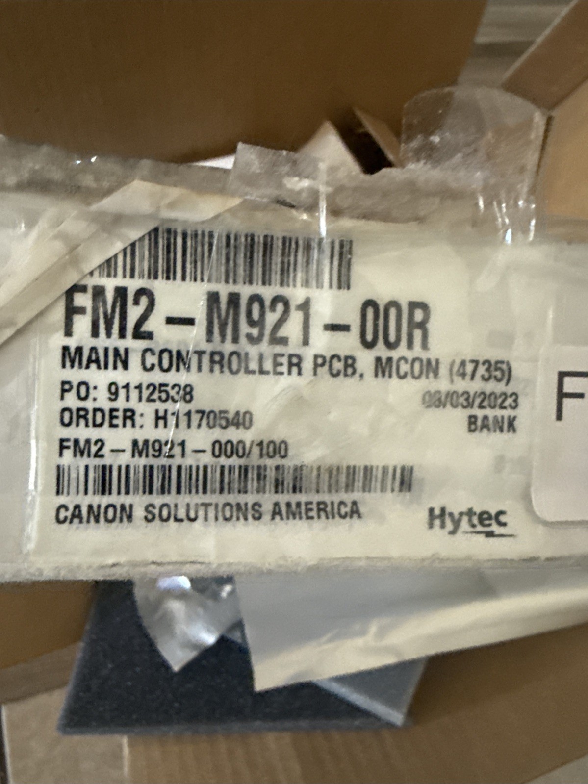 CANON – MAIN CONTROLLER PCB ASSEMBLY Part: FM2-M921 (L1)