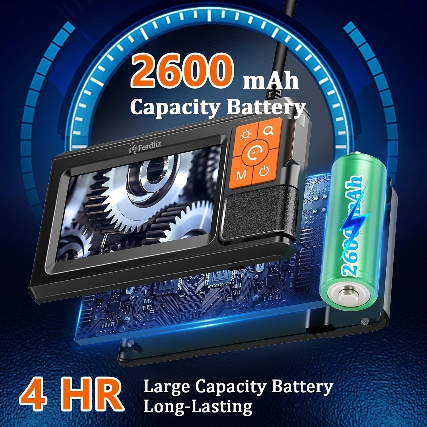 Endoscope Inspection Camera,1080P HD Endoscope,4.3″ IPS Screen,8+1 LED Lights 5M