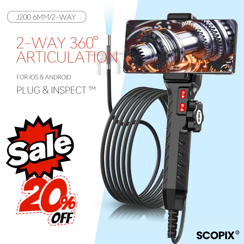 Endoscope Dual-Rotation 360° Inspection Camera Articulating Borescope for Phone
