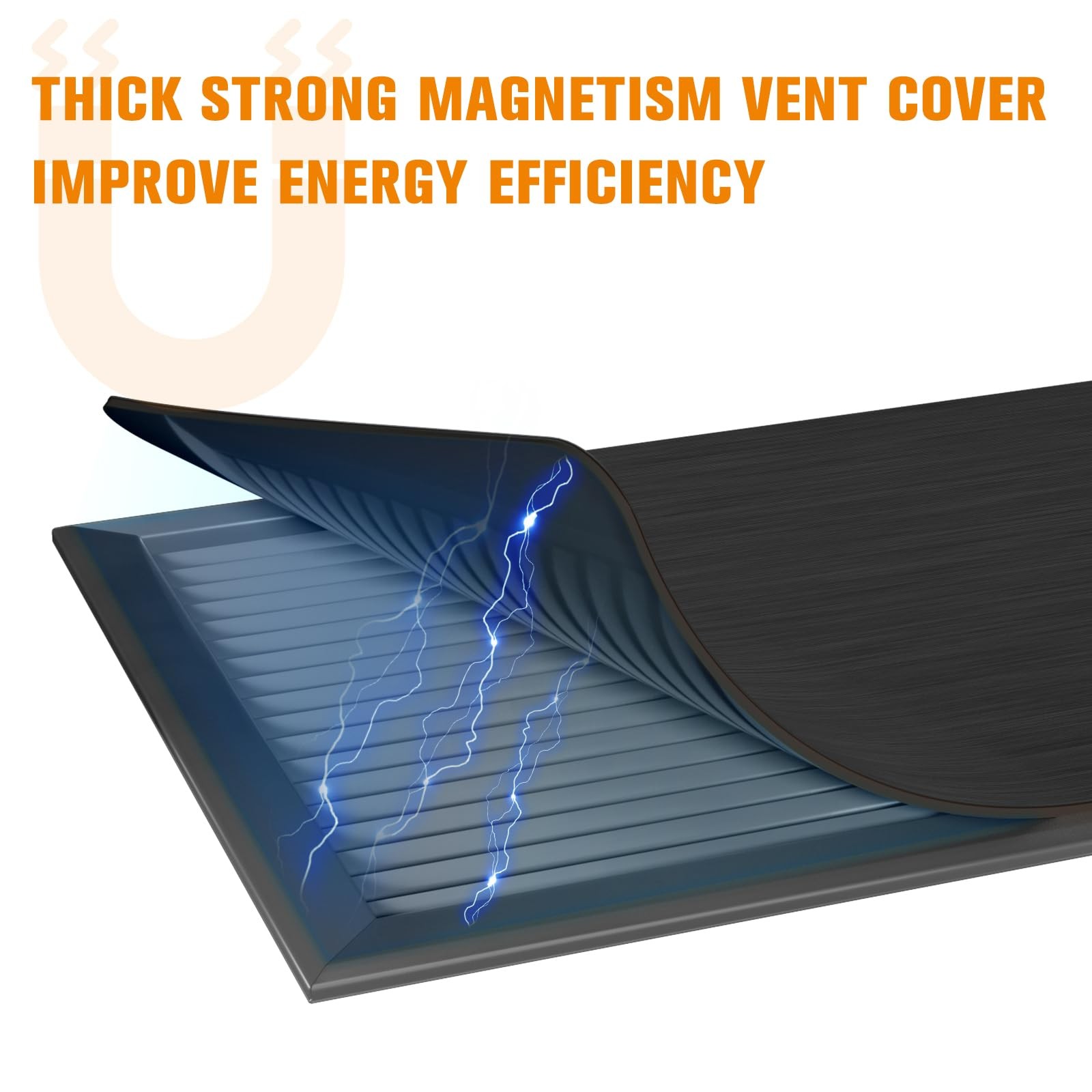 2 Pack Strong Magnetic Vent Covers 5.5”x12” Metallic Black 5.5″X12″,