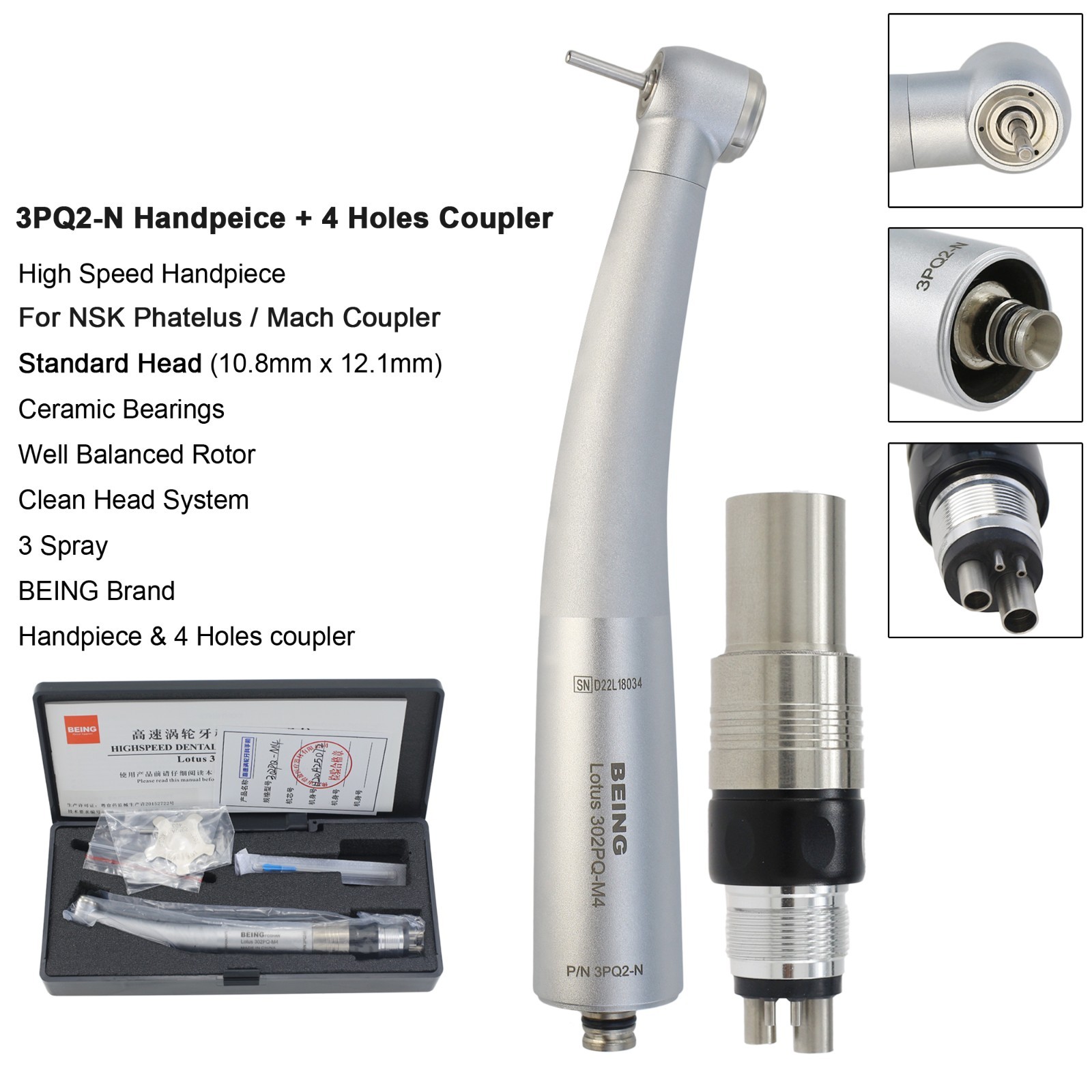 BEING Dental Handpiece High Speed Fiber Optic For KaVo MULTIflex NSK Coupler