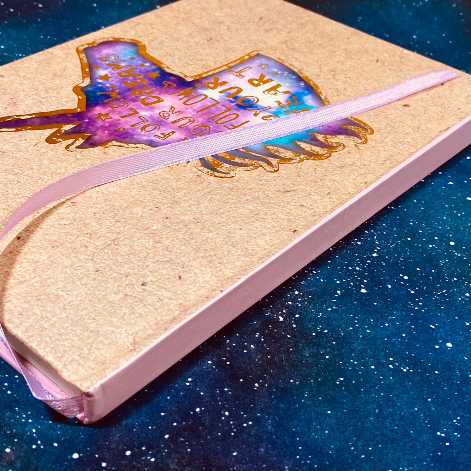 Unicorn Notebook Diary Journal Lined Pages Satin Bookmark Office Work School n