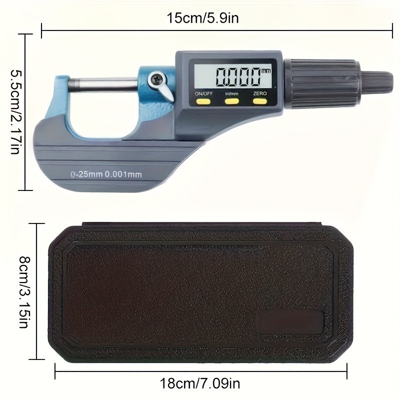 Digital Micrometer 0-25mm – 0.001mm Precision Gauge for Precision Measurement