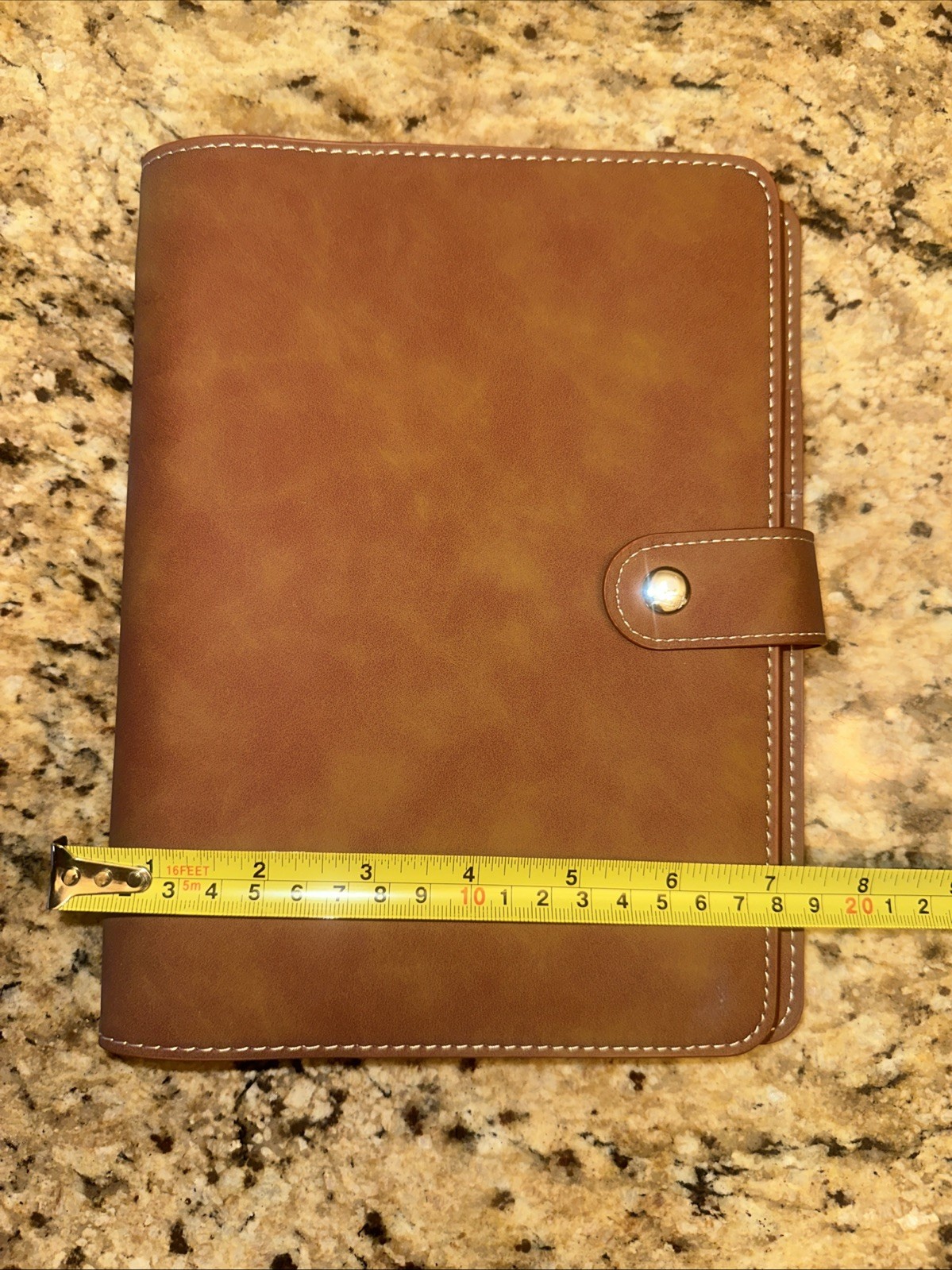 Vegan Leather Brown Diary/notebook With Plastic Pockets. Refillable
