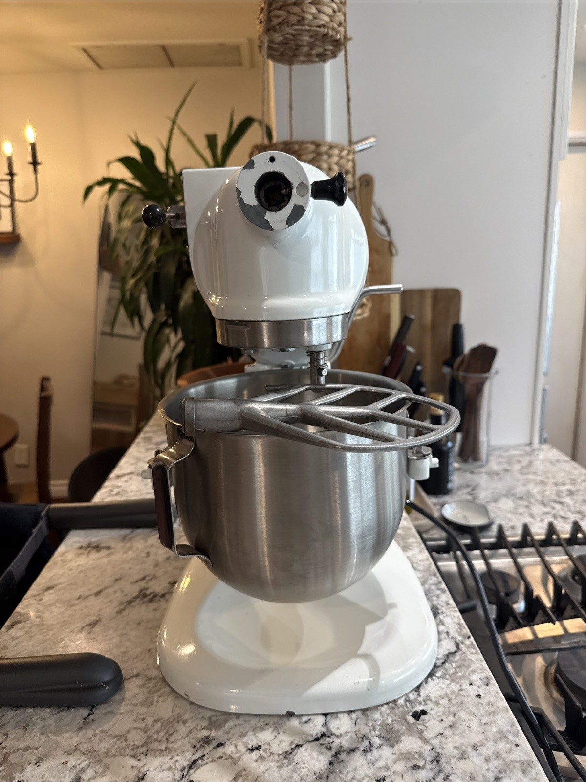 Hobart N50 Commercial Mixer WHITE Counter Top 5 Quart 3 Speed +Bowl+paddle WORKS
