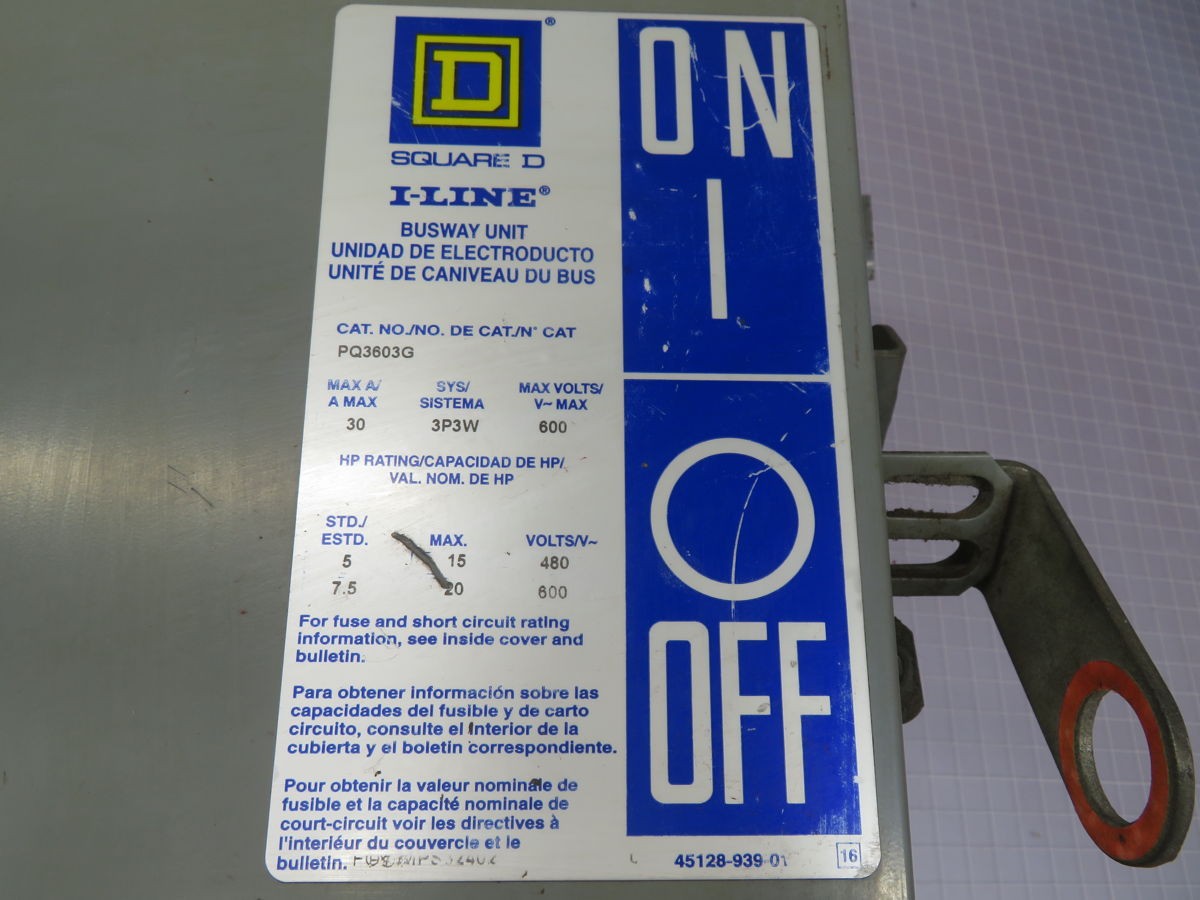 SQUARE D PQ3603G 45128-939-01 BUSWAY SWITCH T264716