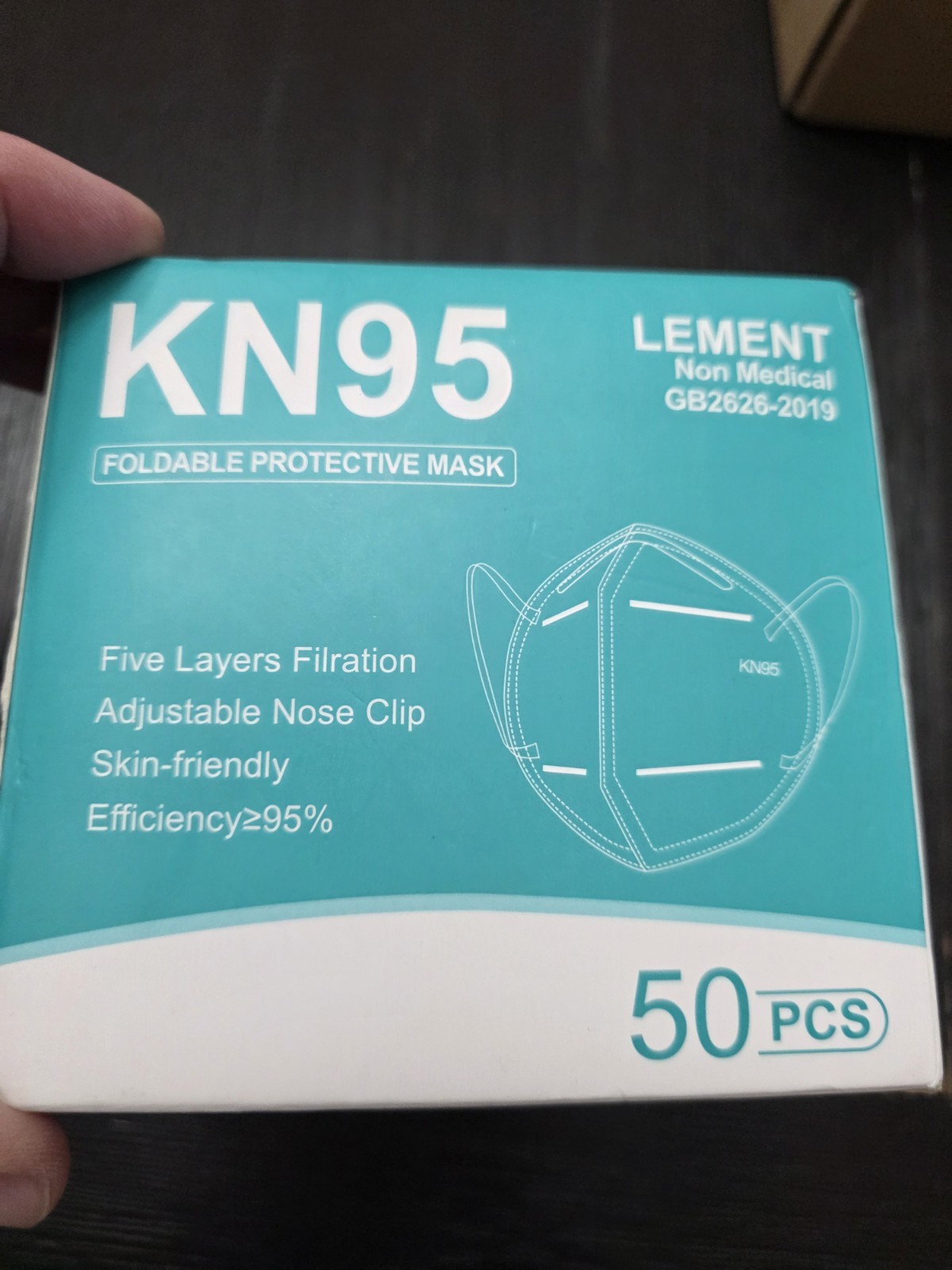 Lement KN95 Disposable Face Masks 5-Layer 50 Pack GB2626-2019 🔥 Awesome