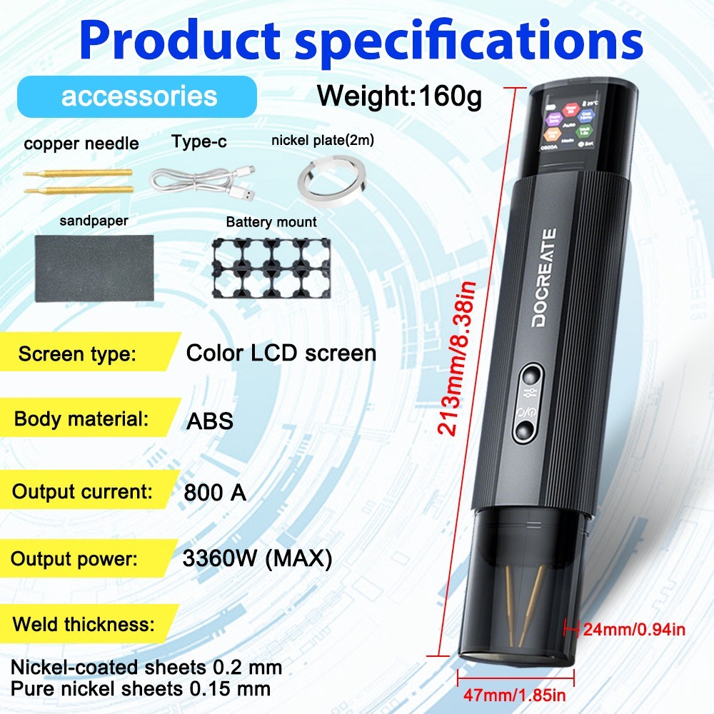 99 Gears Adjustable Spot Welder Portable Spot Welding Machine for 18650 Battery