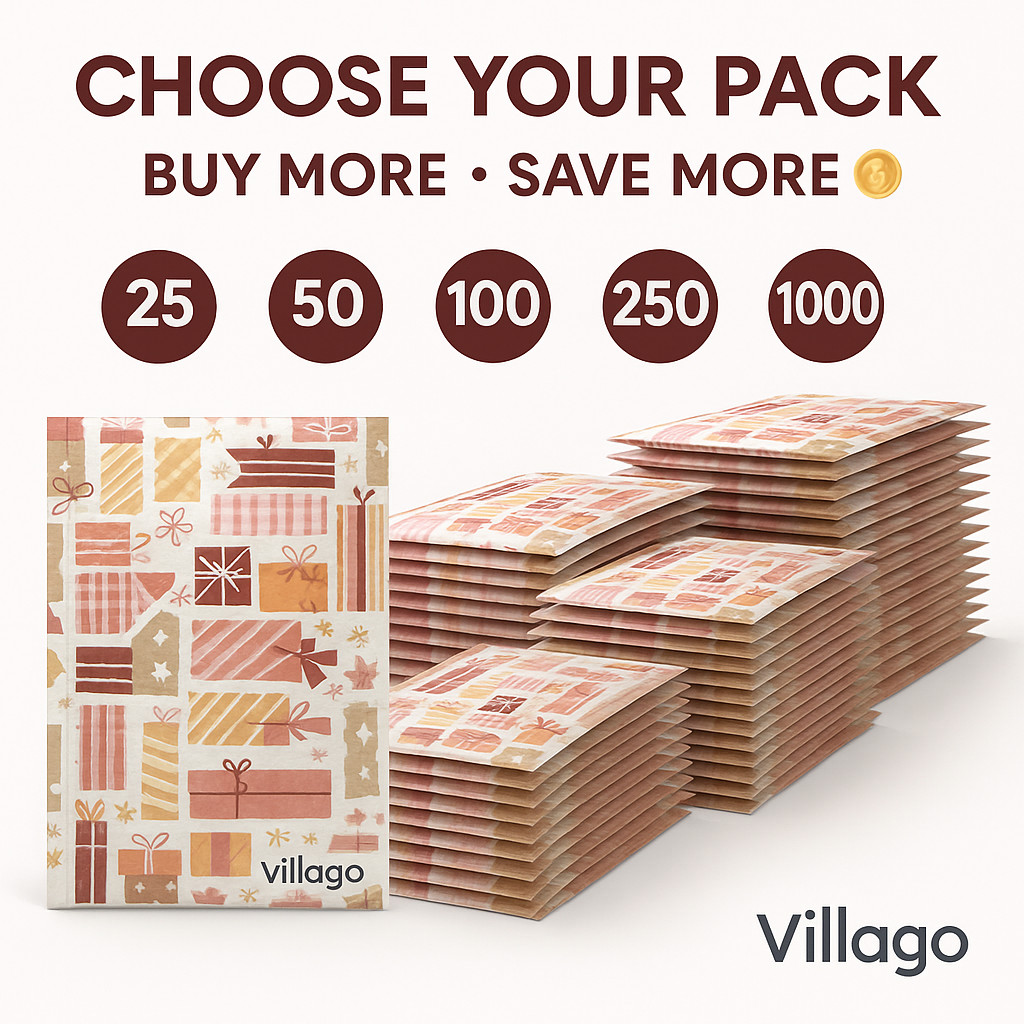 Christmas Gift Poly Bubble Mailers 6.5×10 Self-Seal Padded Envelopes | Villago