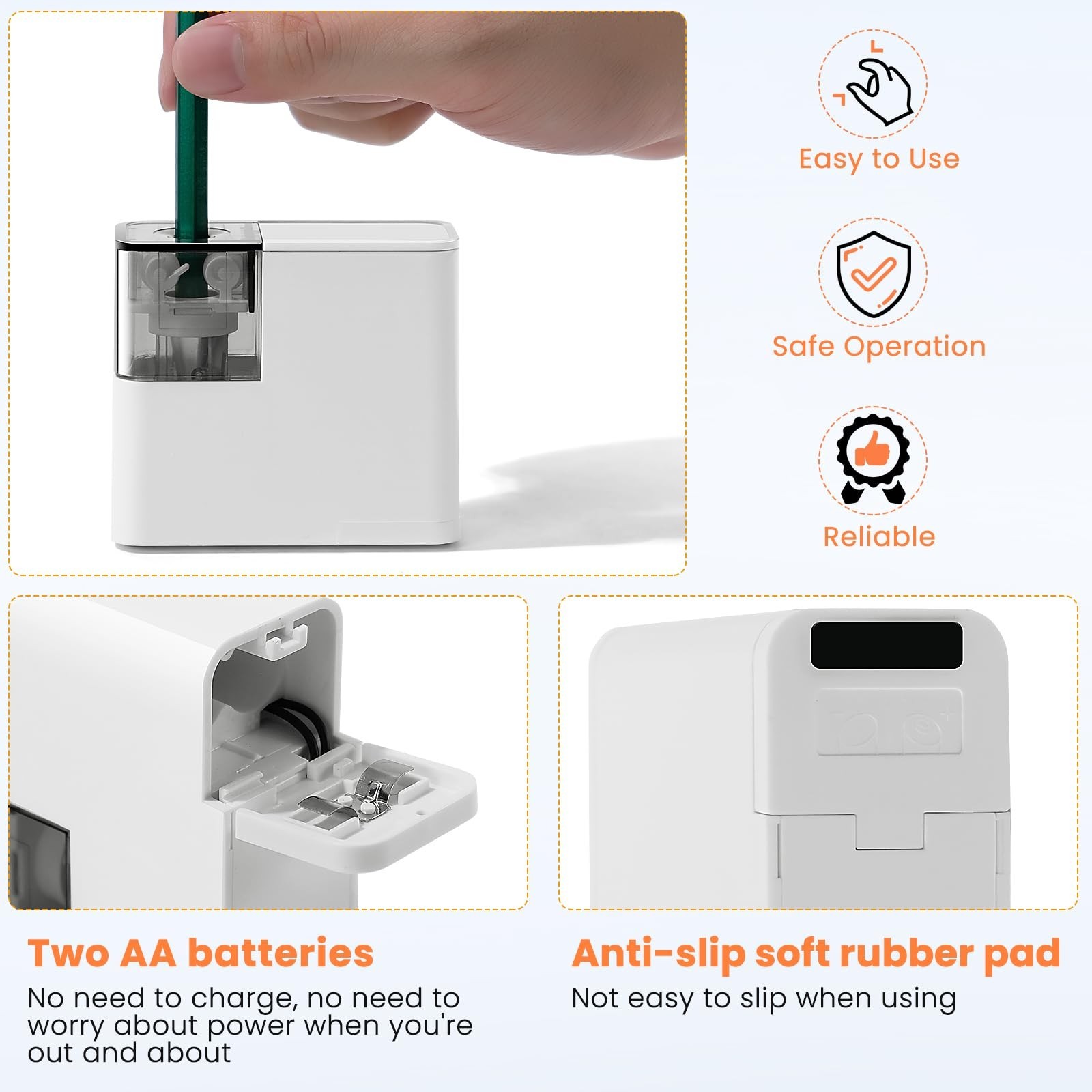 Electric Pencil Sharpener with Battery, Battery Powered,for Colored Pencils H…