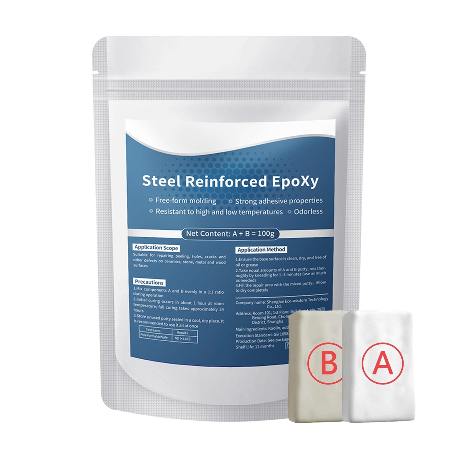 Steel Reinforced Epoxy Putty Waterproof Repair Clay for Metal Wood Car Crack Fix