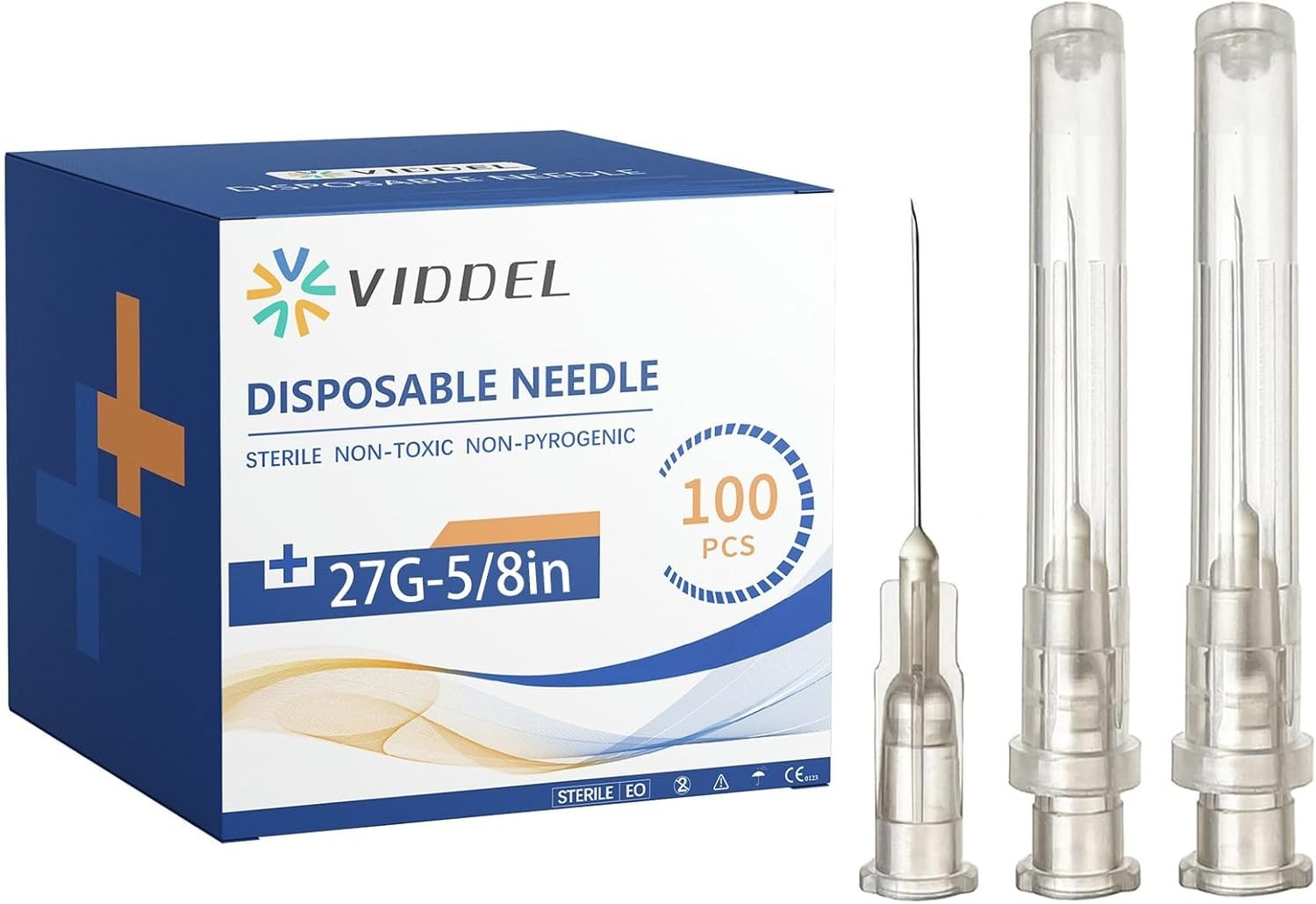 100 Pack 27G 5/8 Inch Luer Lock Syringes for Scientific Applications