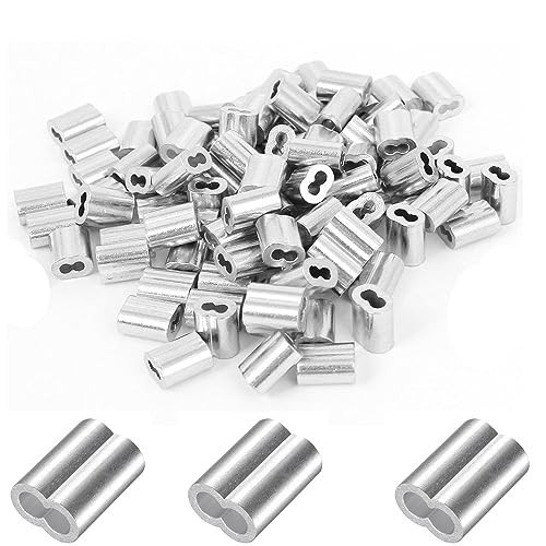200 Pcs Aluminum Crimping Loop Sleeve 1/16″,Cable Crimp Ferrules for Wire…