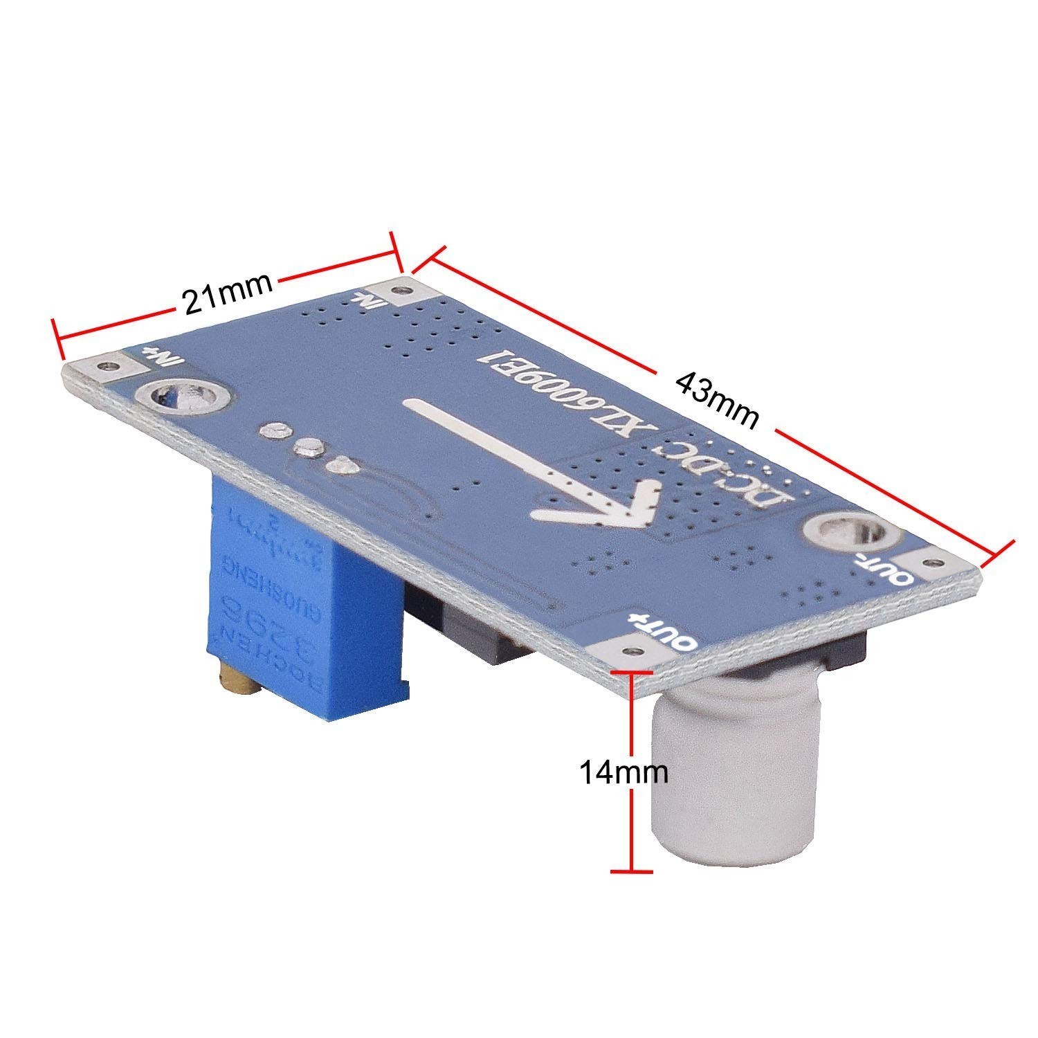XL6009 DC-DC Boost Converter 3-30V to 5-35V Step-Up Power Module – Pack of 6