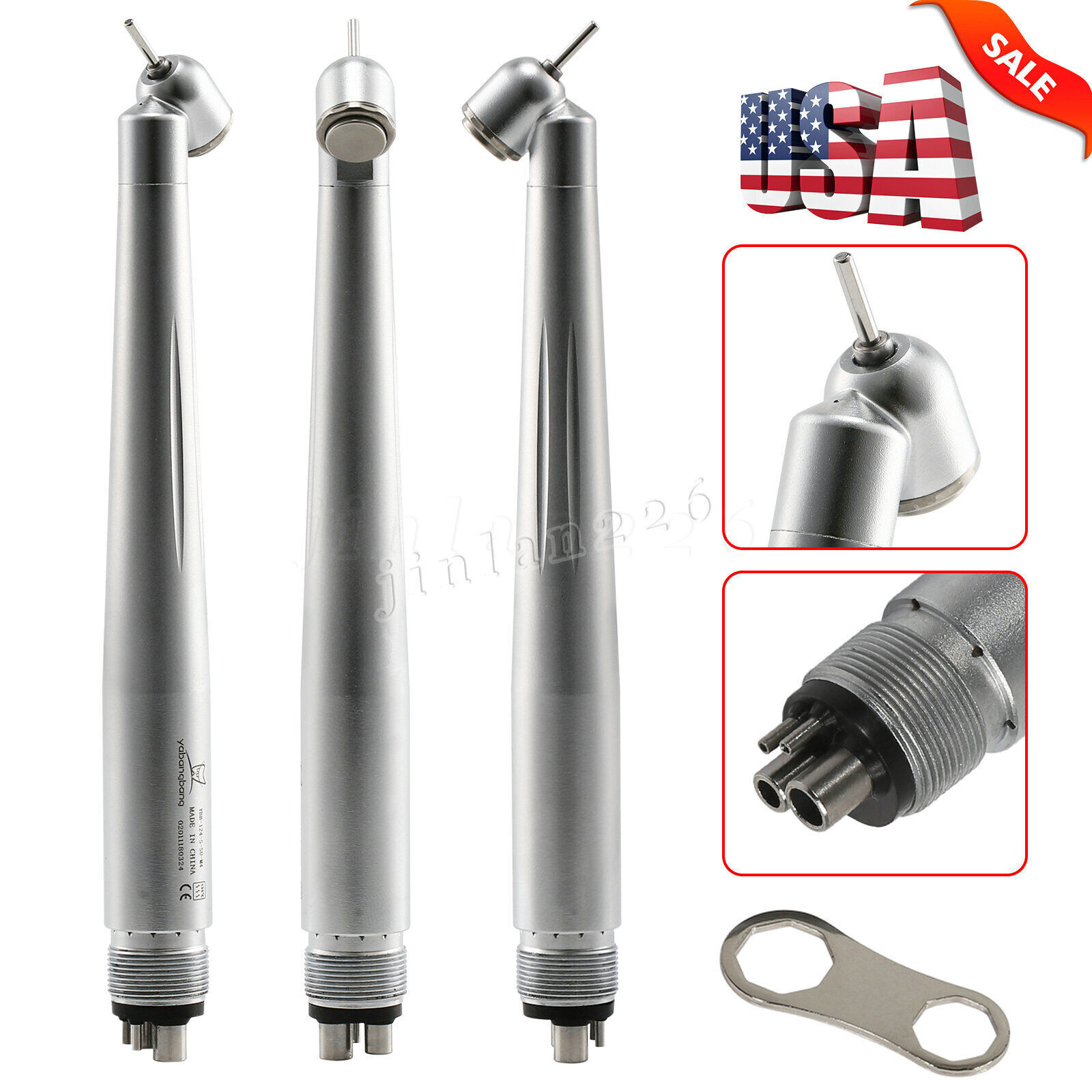 Dental 45 Degree Surgical High Speed Handpiece Push Button 4Hole yabangbang WCA