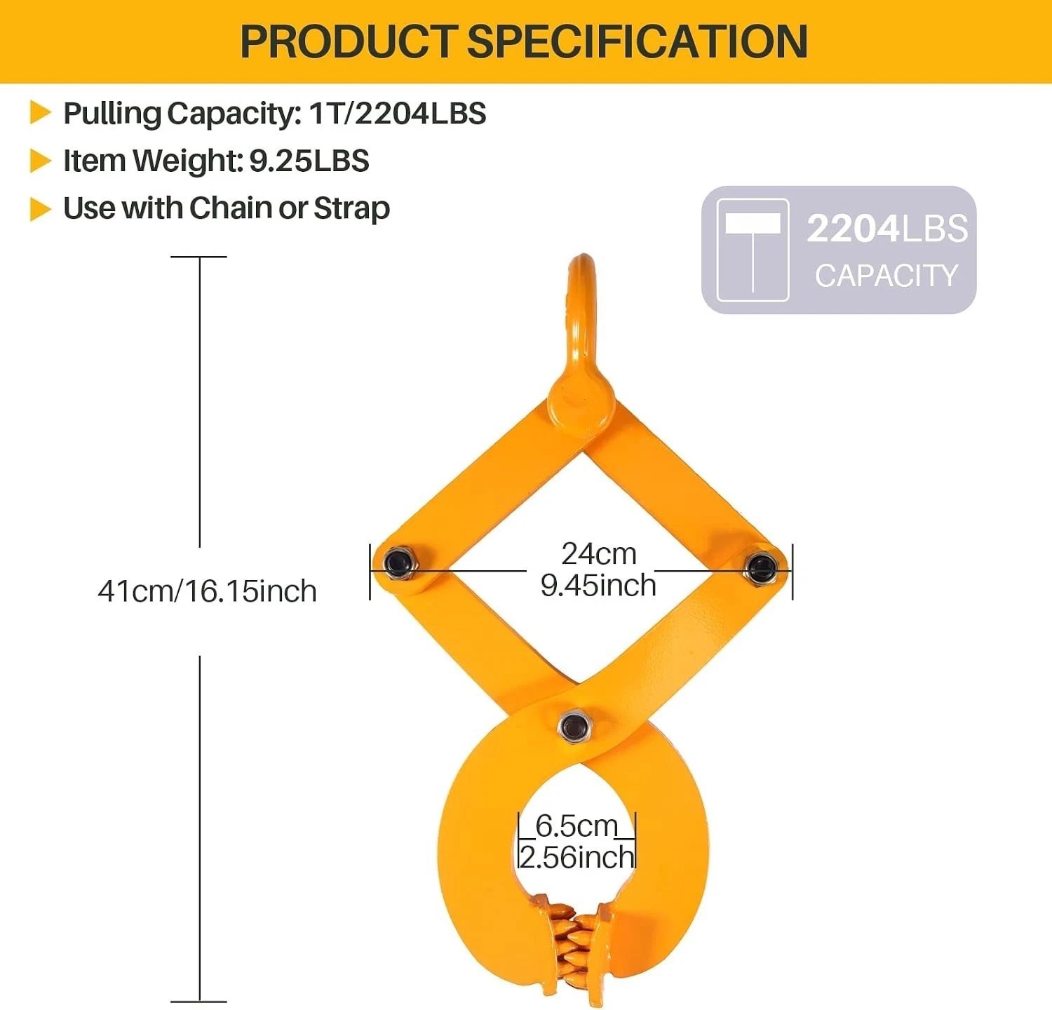 Pallet Puller Clamp 1T/2204LBS Pallet Jack Puller Steel Single Scissor Hook P…