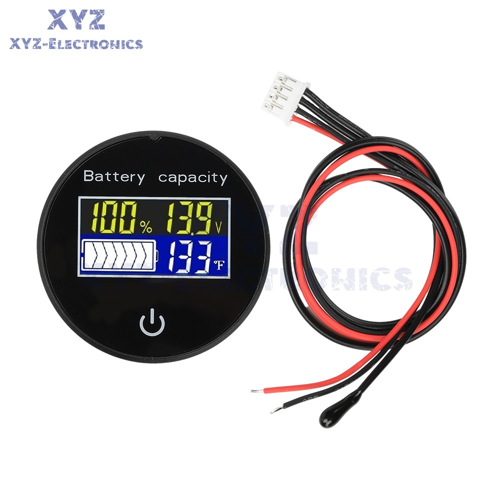 LCD Digital Battery Level Indicator Voltage Power Percentage Temperature Display