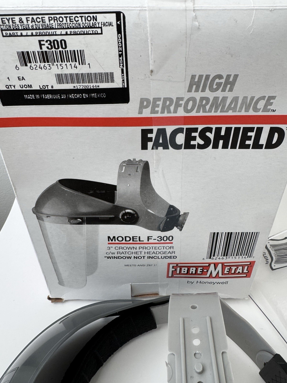 Fibre-Metal F500 Faceshield Crown 7” Eye Face Protection New Open Box