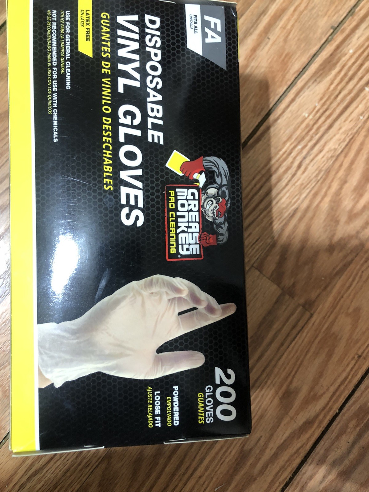 Grease Monkey Vinyl Disposable Gloves, Fits All – 200 Piece