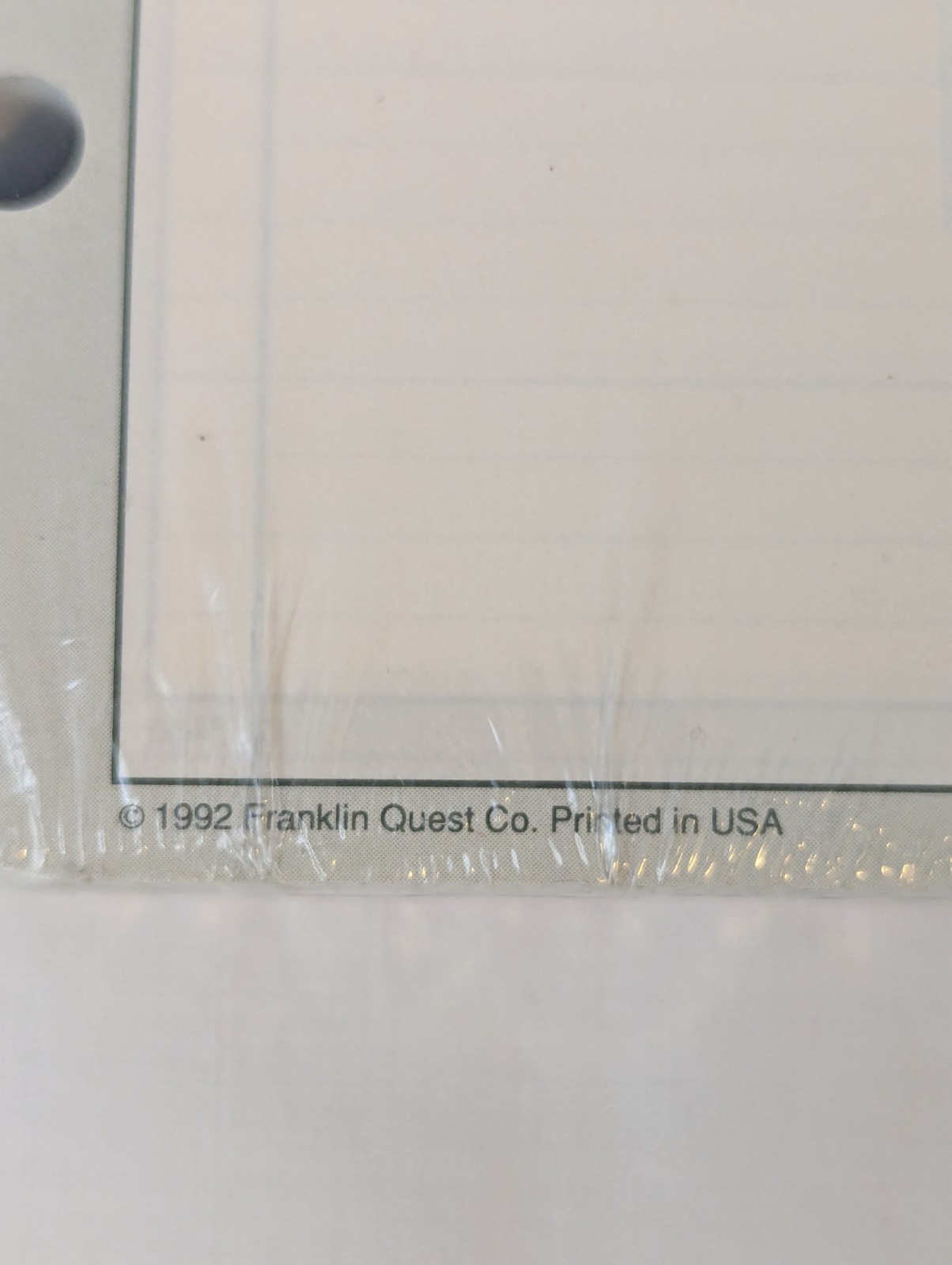 Vintage 90’s Franklin Quest Ascend Daily Pages 8.5″ x 5.5″ ~ 7 Holes NEW NIP