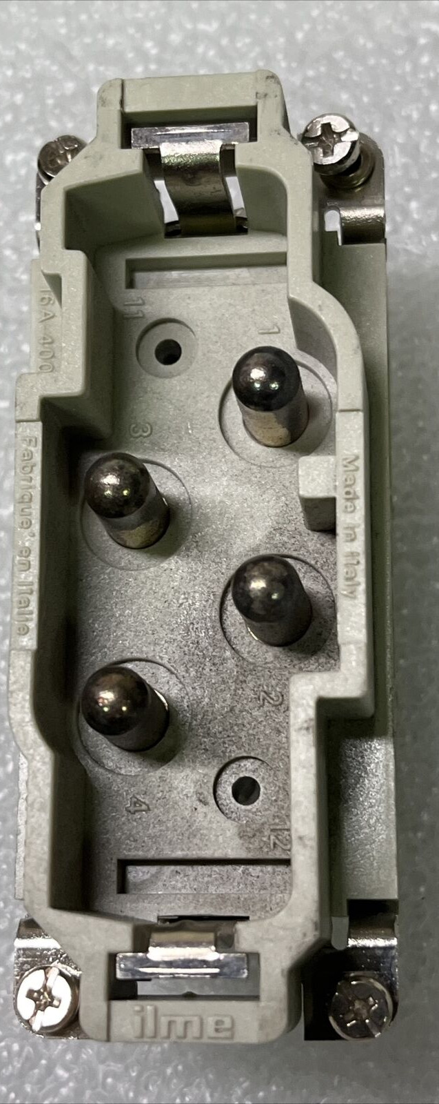 (LOT OF 5) ILME CXM 4/0 Heavy Duty Connector Plated 4 PIN Male 690V 77.27