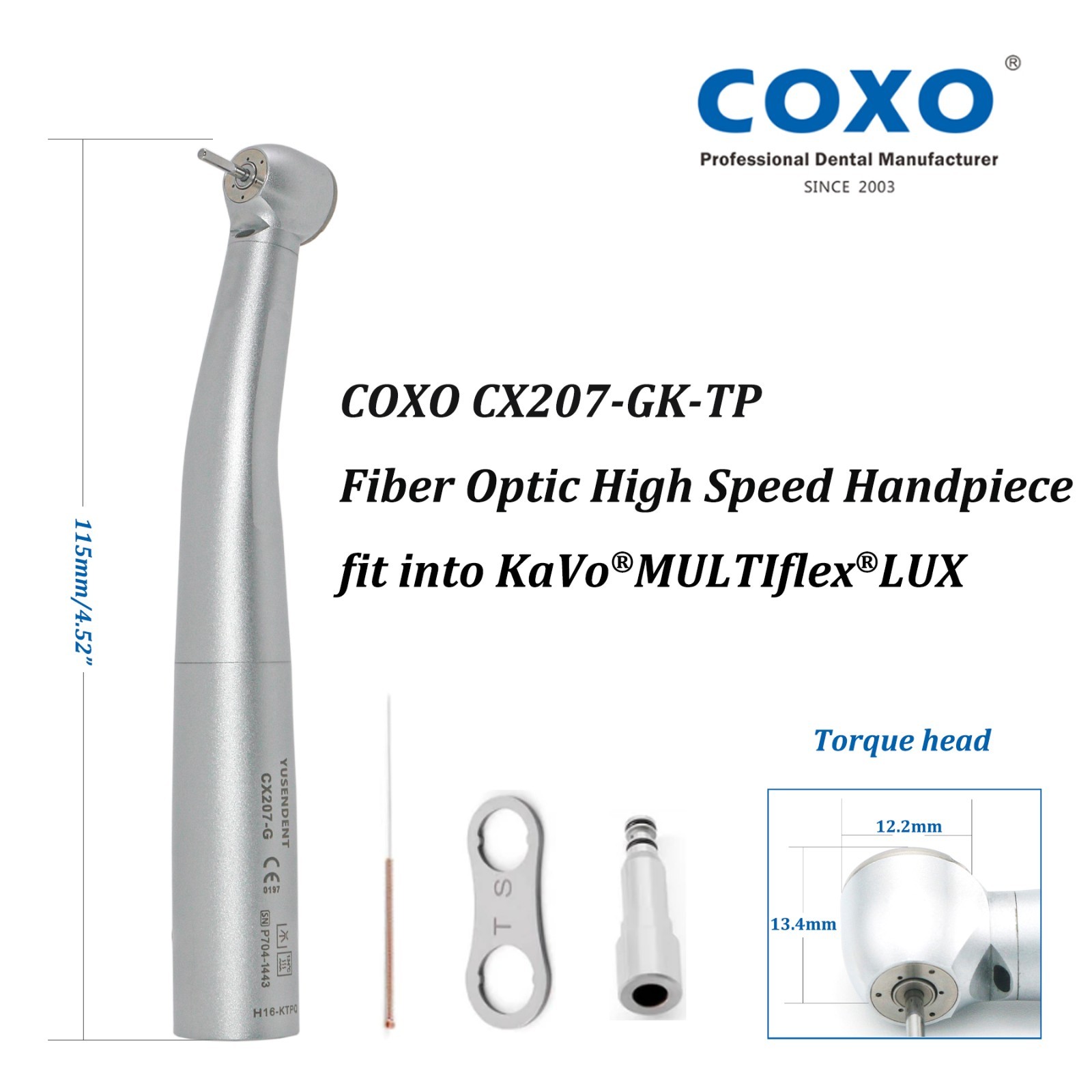 US COXO Dental Turbine High Speed Handpiece Fiber Optic Fit Kavo Multiflex LUX