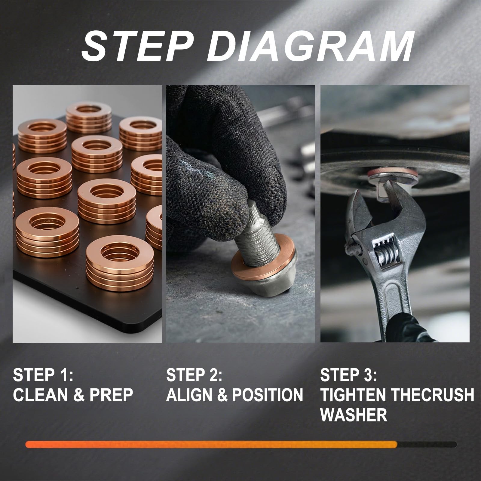 15 PCS Oil Drain Plug Gasket Washer, M14 Copper Crush Washers, Compatible with