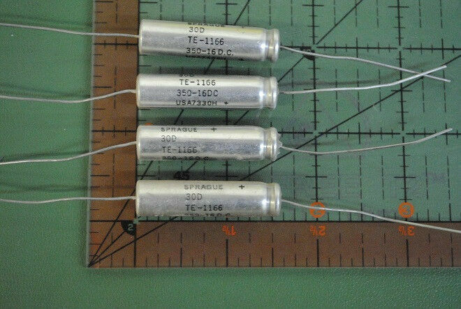 350uF 16v SPRAGUE Axial Electrolytic Capacitor TE1166 30D AUDIO 105’c Mini 4pcs