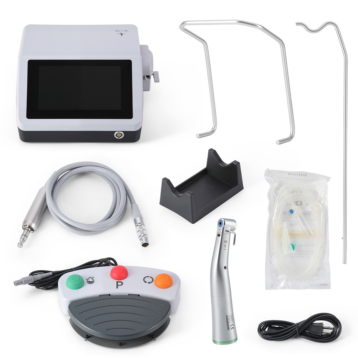 Silla plegable móvil dental portátil+unidad de turbina+lámpara LED+bandeja