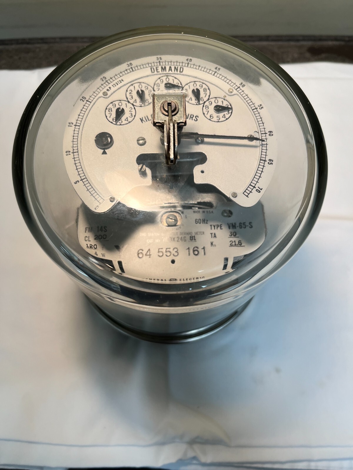 GE 700X 24G 81 Two Stator Watthour Demand Meter VM-65-S Class 200 240V 4 Wire