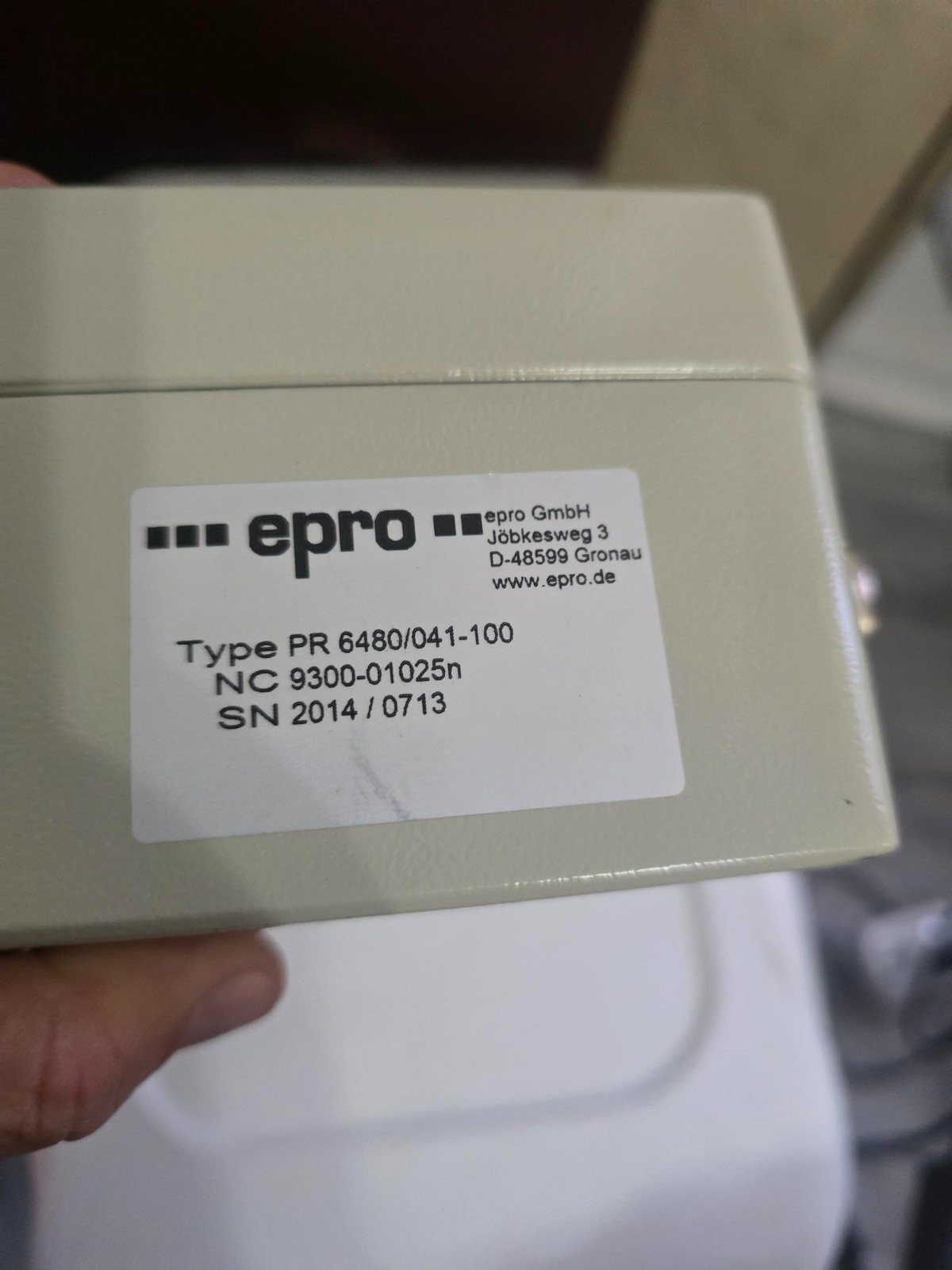 Emerson EPRO PR6480/041-100 NC 9300-0125N SN/0713