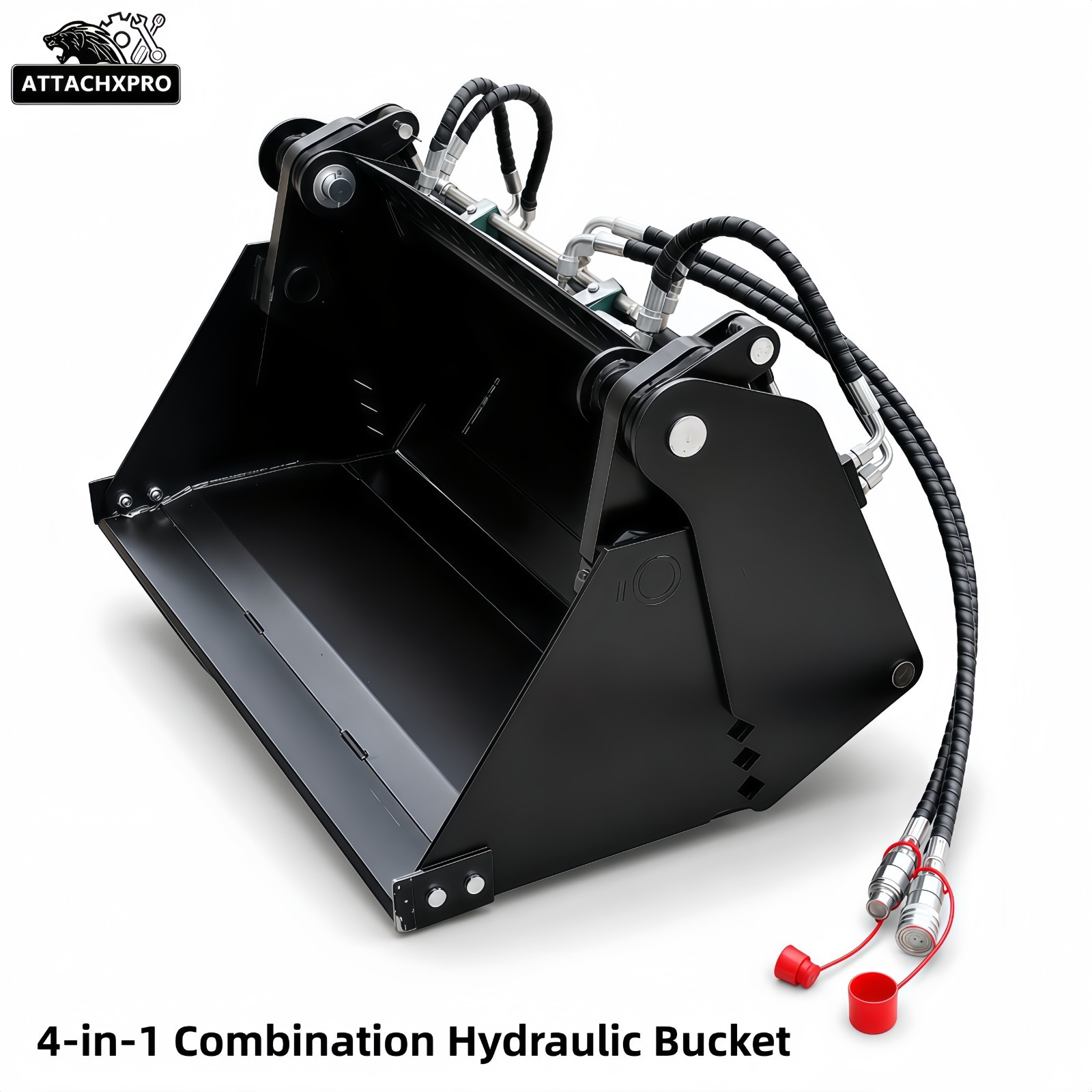 4-in-1 Combination Hydraulic Bucket Fits Mini Skid Steer Loader FREE SHIPPING
