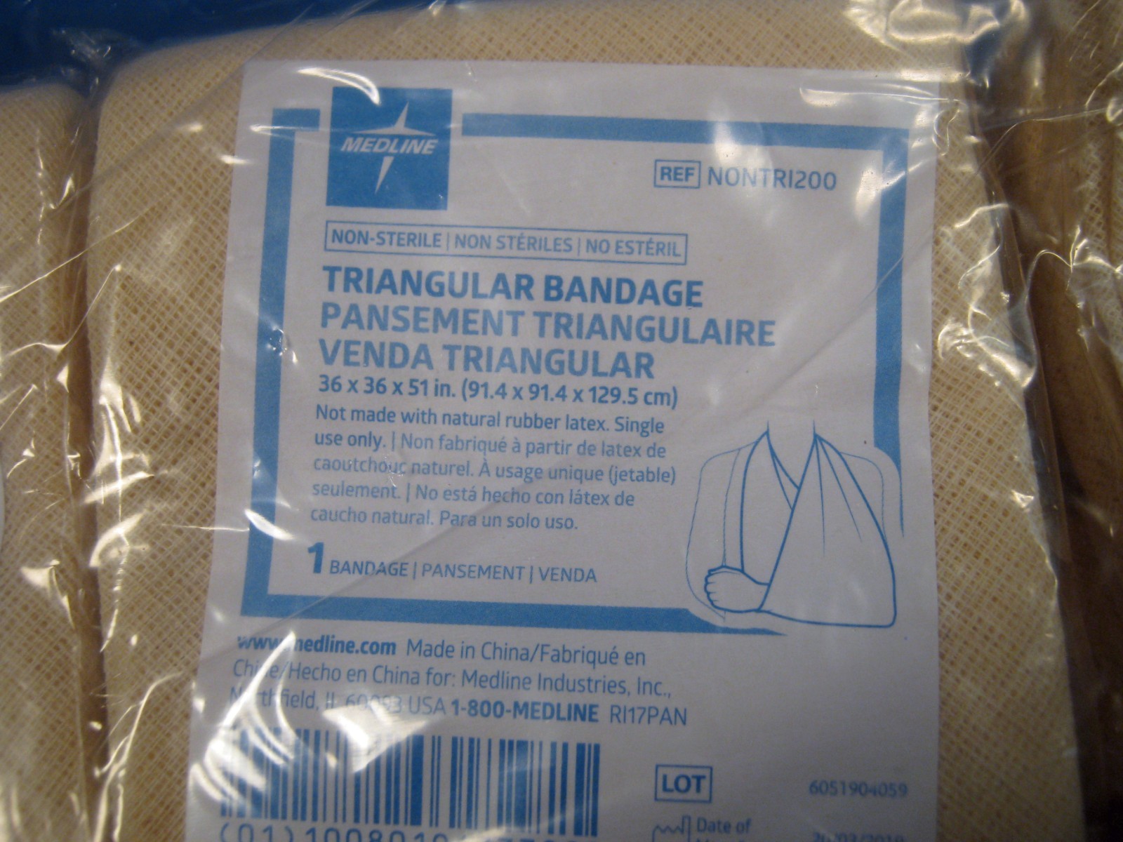 MEDLINE TRIANGULAR BANDAGES 36X36X51″ X12 NEW OLD STOCK FREE SHIPPING