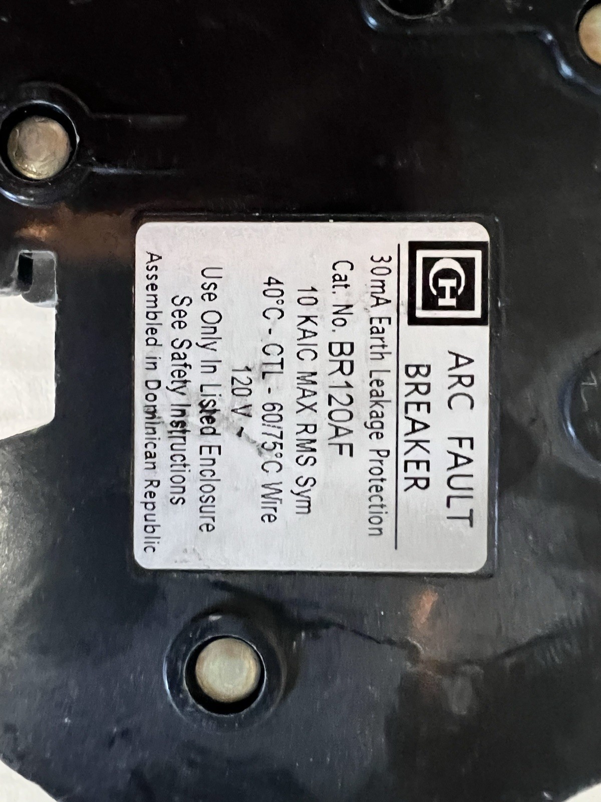 EATON BR120AF 20 AMP 1 POLE 120 VOLT ARC FAULT CIRCUIT BREAKER-Set of 10
