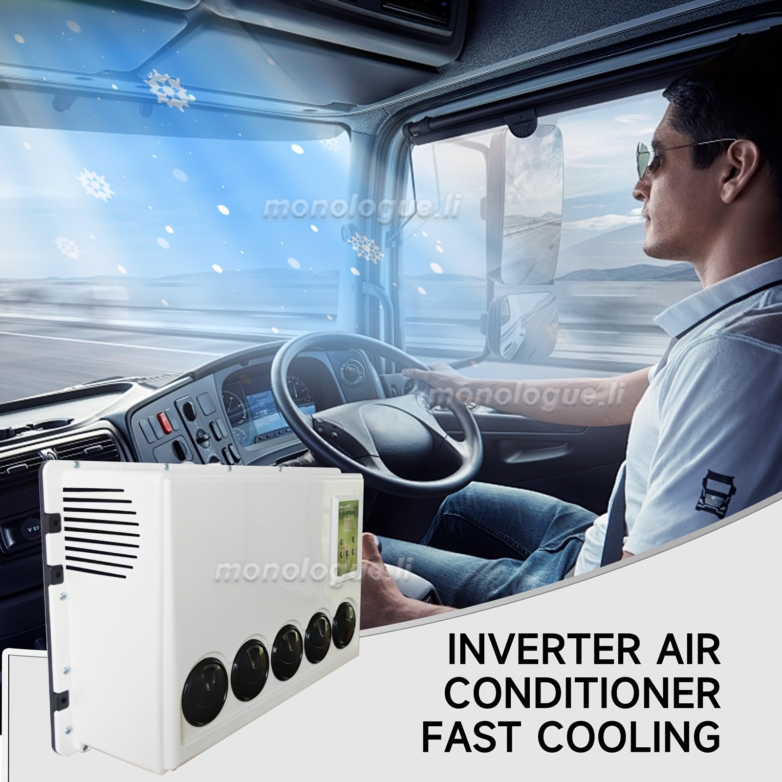 12V DC 12000 BTU Split Parking Air Conditioner Fast Cooling for RV Truck Vans US
