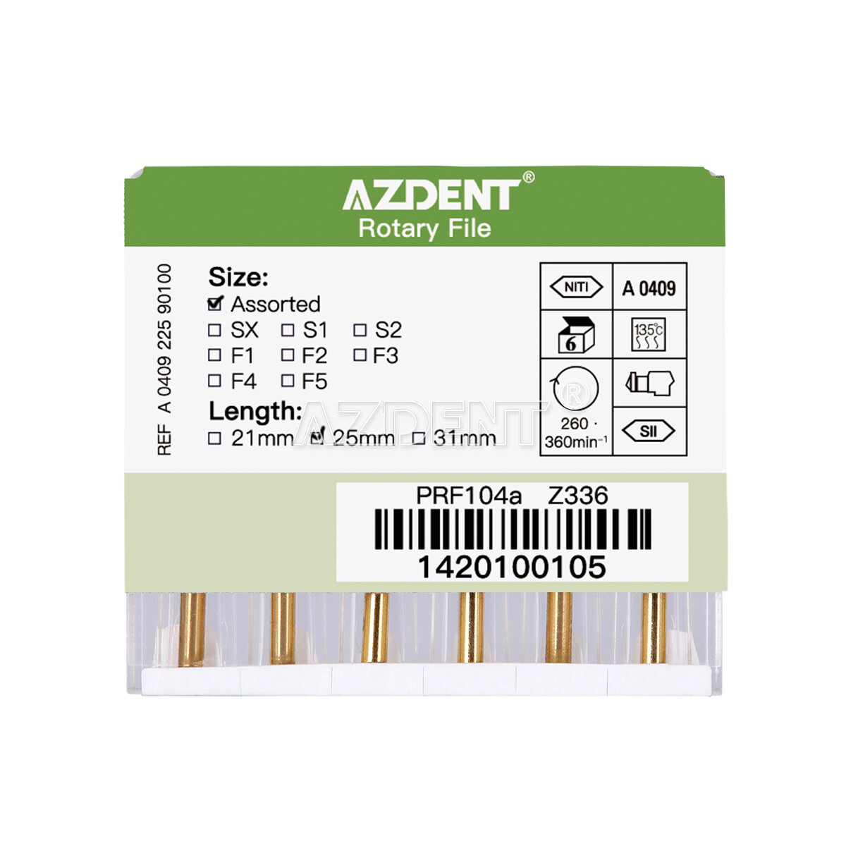 6pcs Endodontic Dental NiTi Engine Use Heat Activated Rotary Files 19mm/25mm