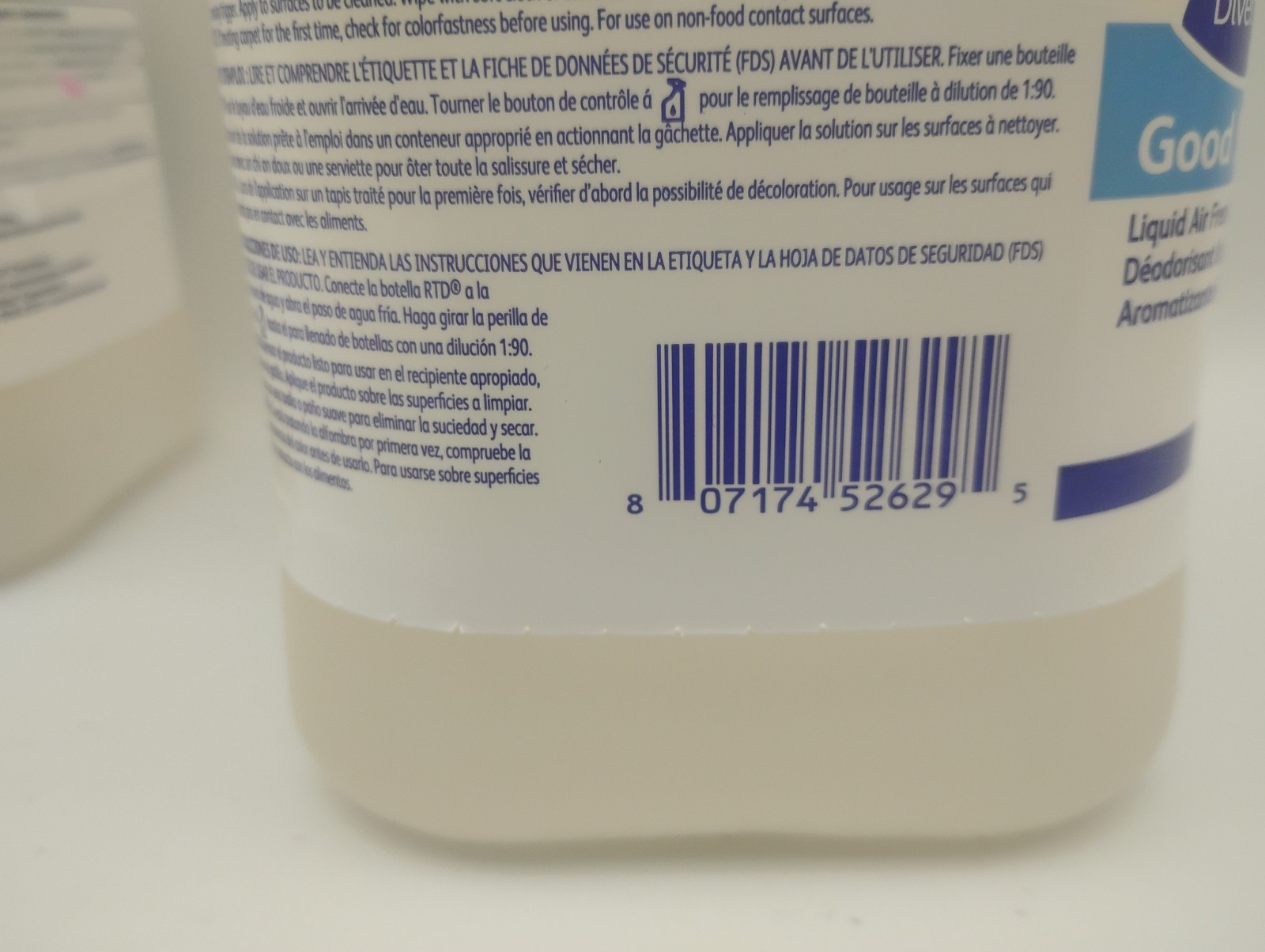 2 Bottles Diversey Good Sense Liquid Odor Counteractant, Fresh, 1.5L RTD