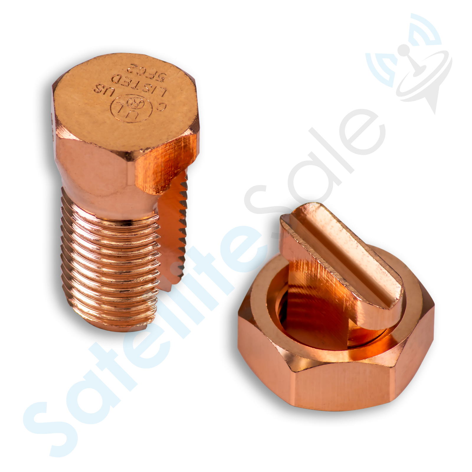 SatelliteSale UL-Listed High Strength Brass Grounding Split Bolt Connectors