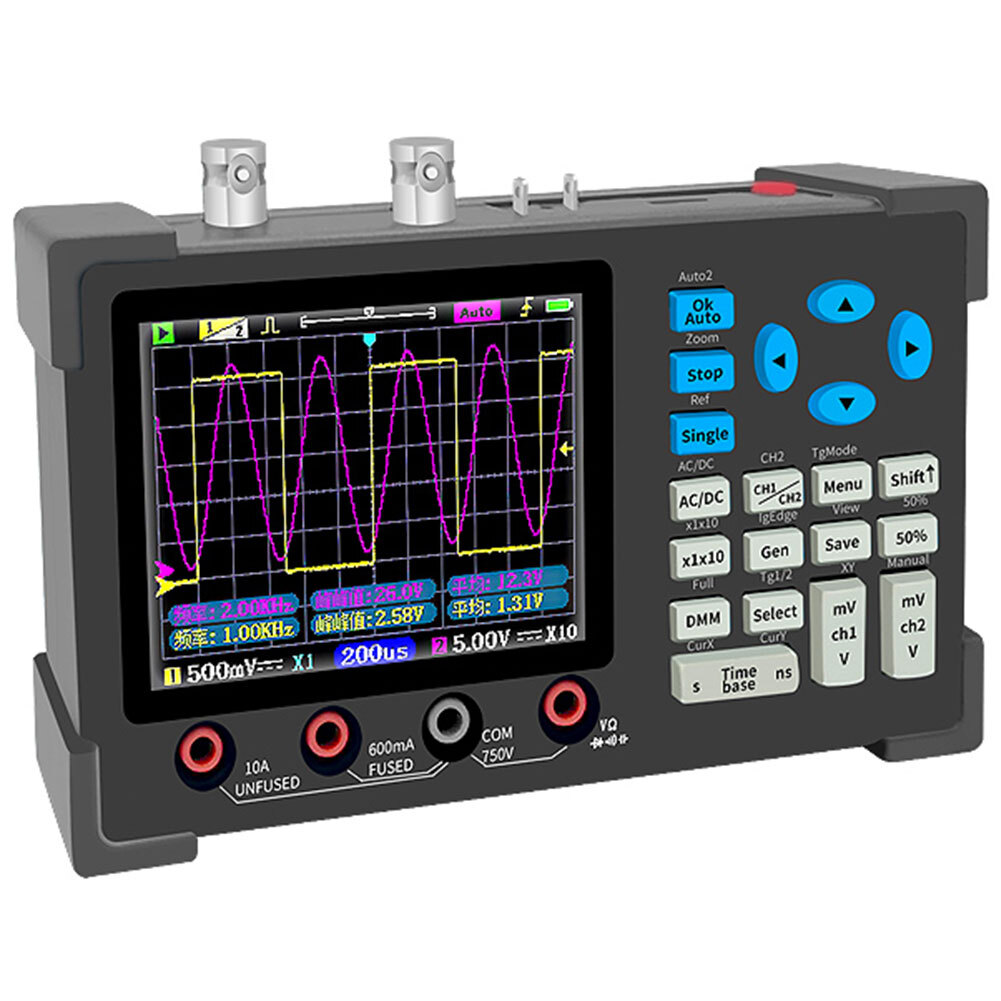 DSO3D12 3 in 1 Handheld Digital Oscilloscopes IPS Display Dual Channels Useful